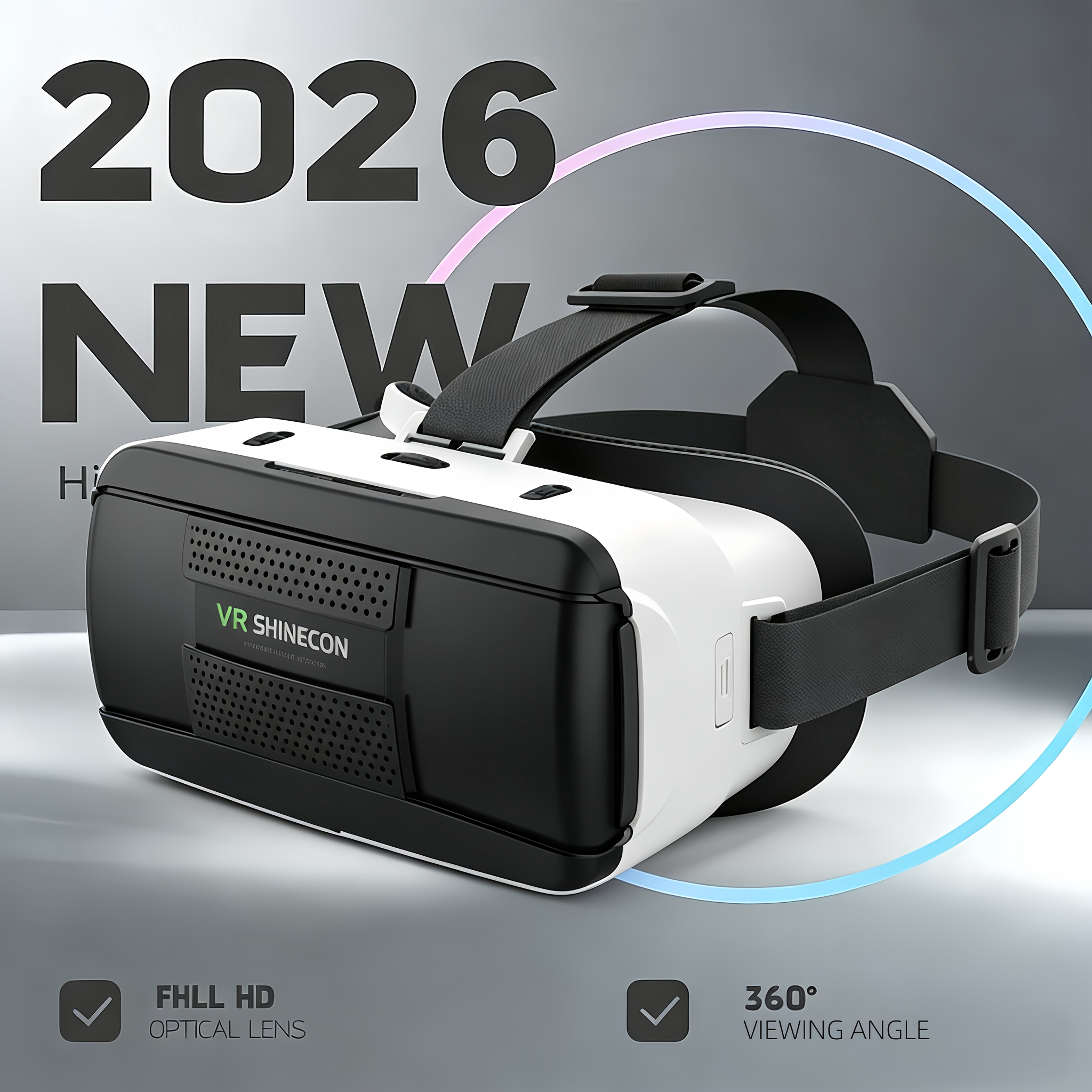 FANRUINA VRPro 2026 Virtual Reality Headset, 4K HD Immersive Gaming & Cinema Experience (Black, 4.5–7 in) 895n1