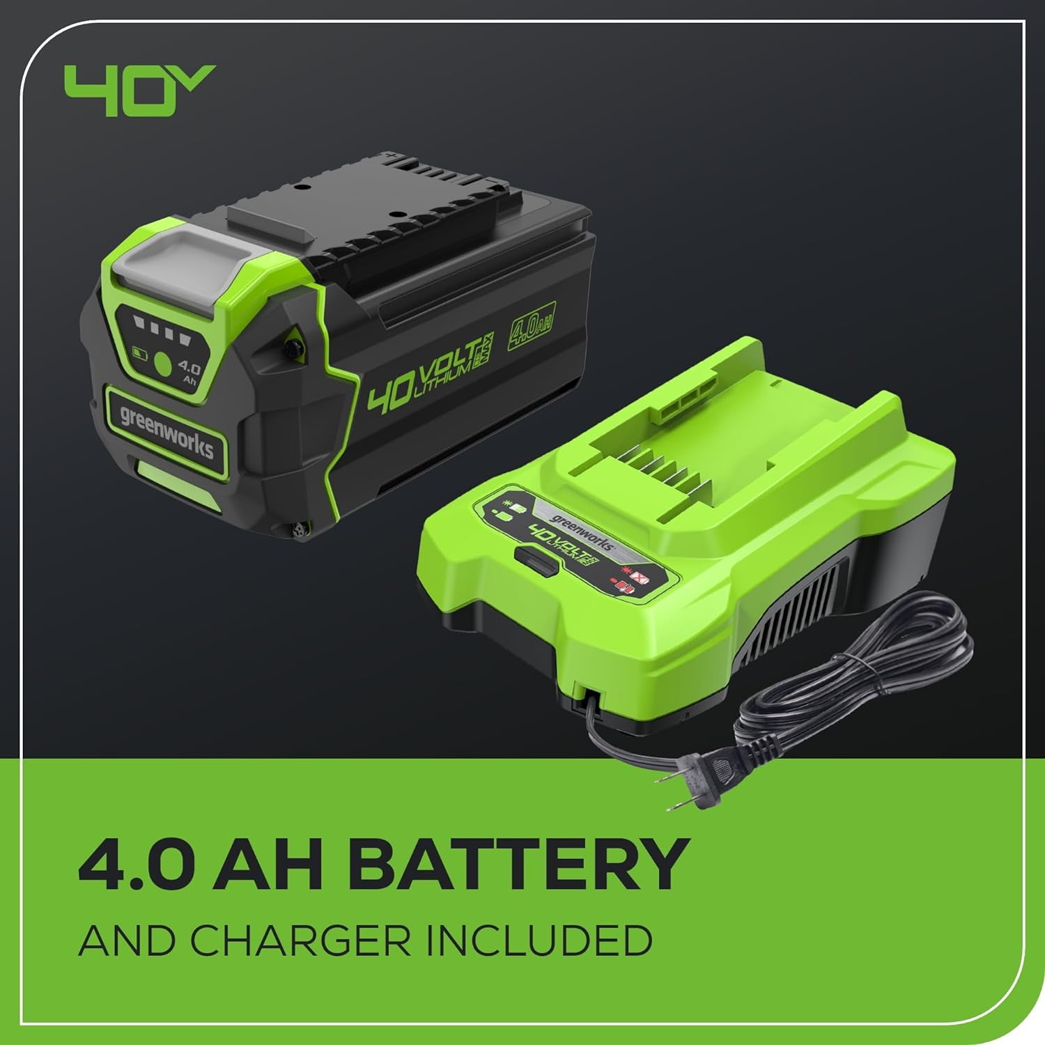 Greenworks 40V 16-inch Cordless Push Lawn Mower with 4.0 Ah Battery and Charger (Green, 16 in) 99ryg