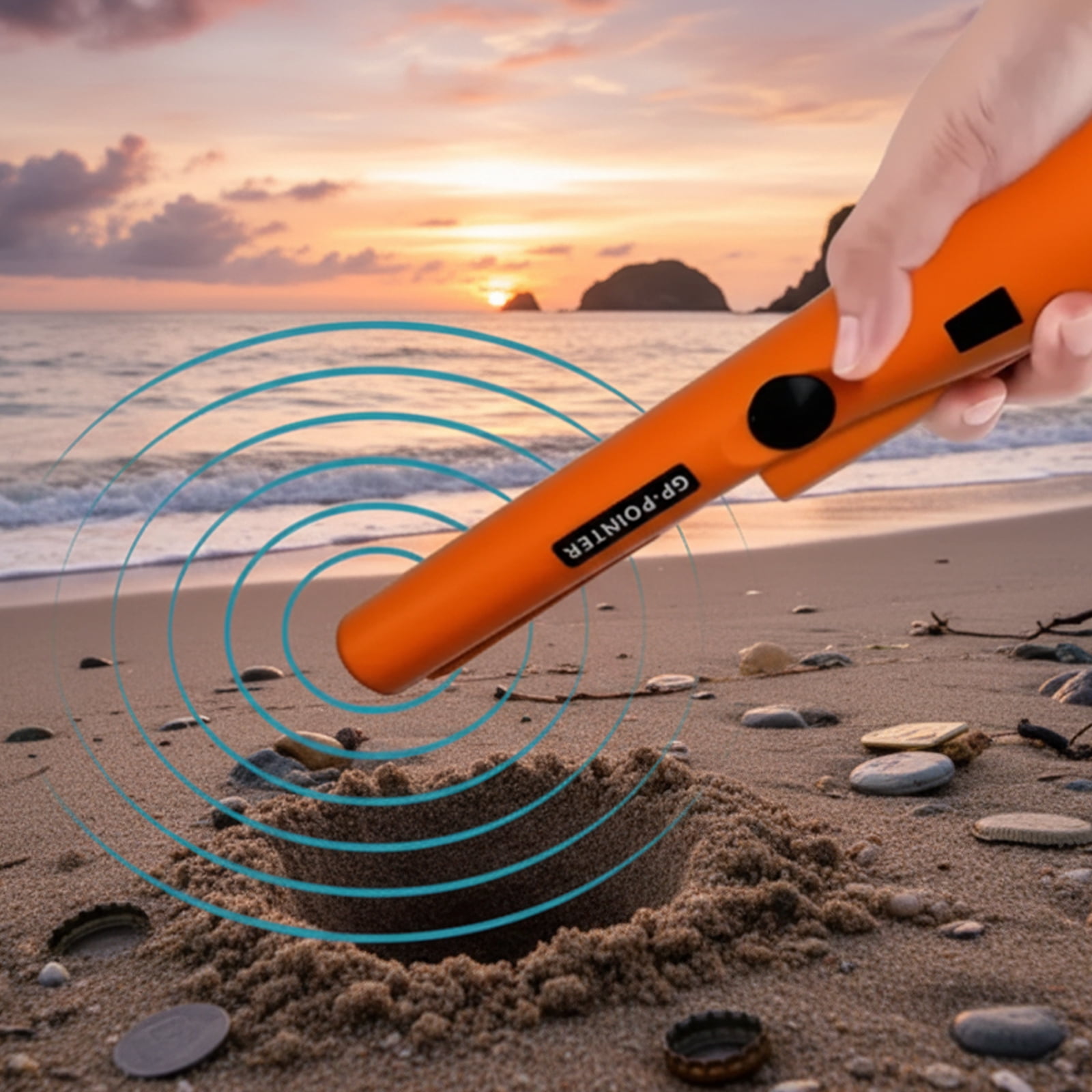 JAMCORAX Metal Detector Pinpointer Handheld Wand (Orange, 9.1 in) qxw8r