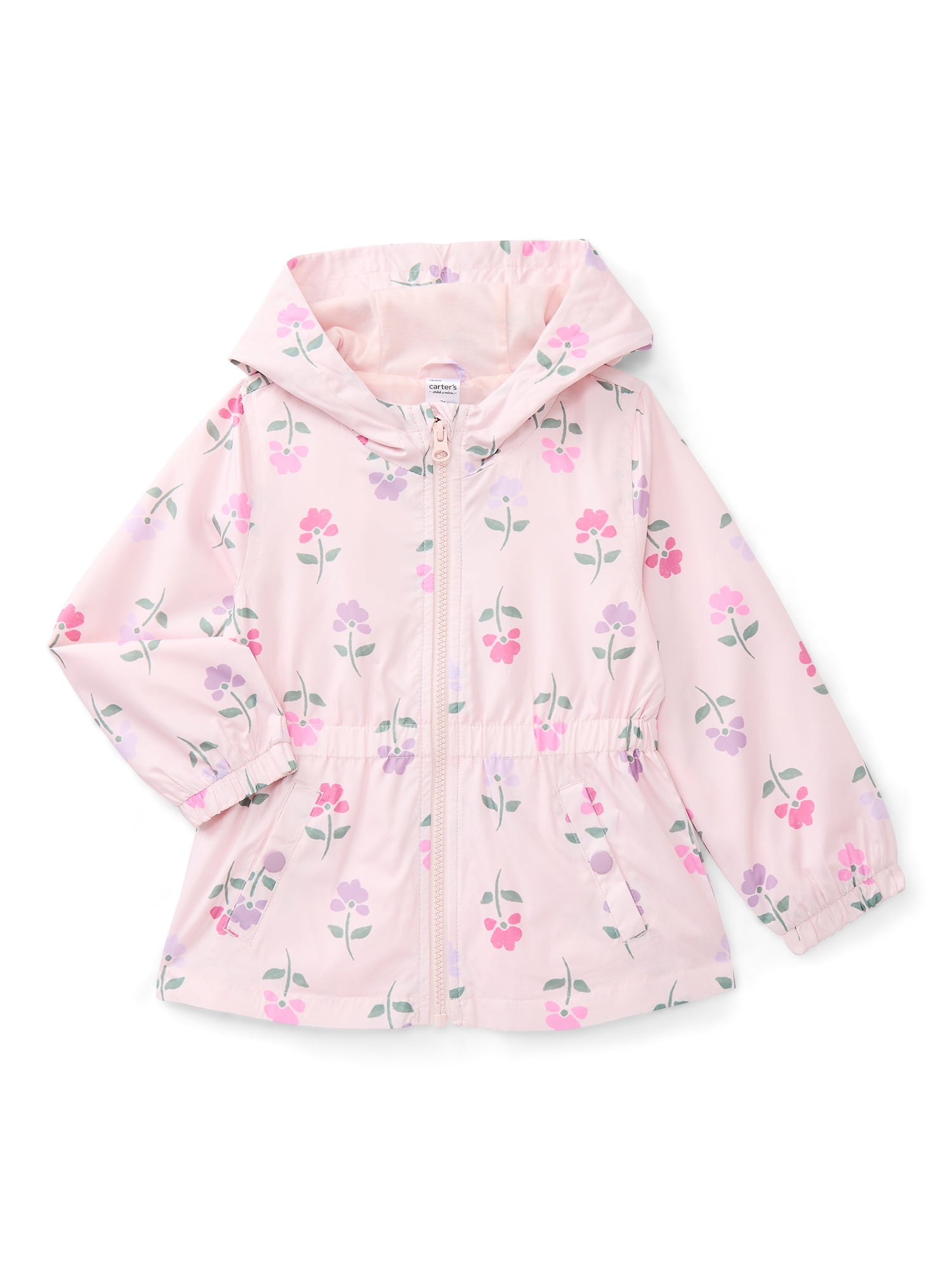 Carter's Child of Mine Toddler Girl Windbreaker Jacket with Hood (Pink, 5T) ru42u