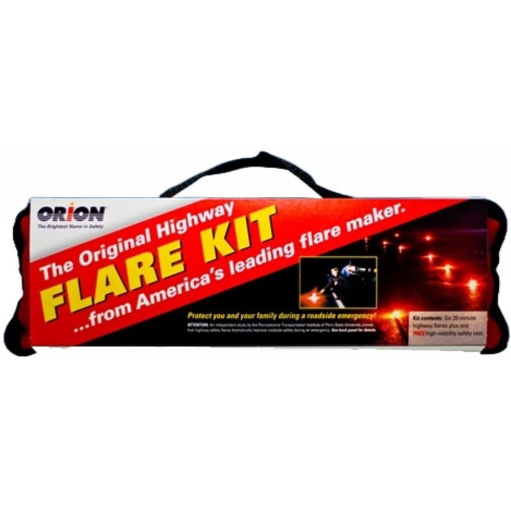 Orion Safety Products Emergency Road Flares and High-Visibility Vest (Orange, 6-Pack) gjhi2