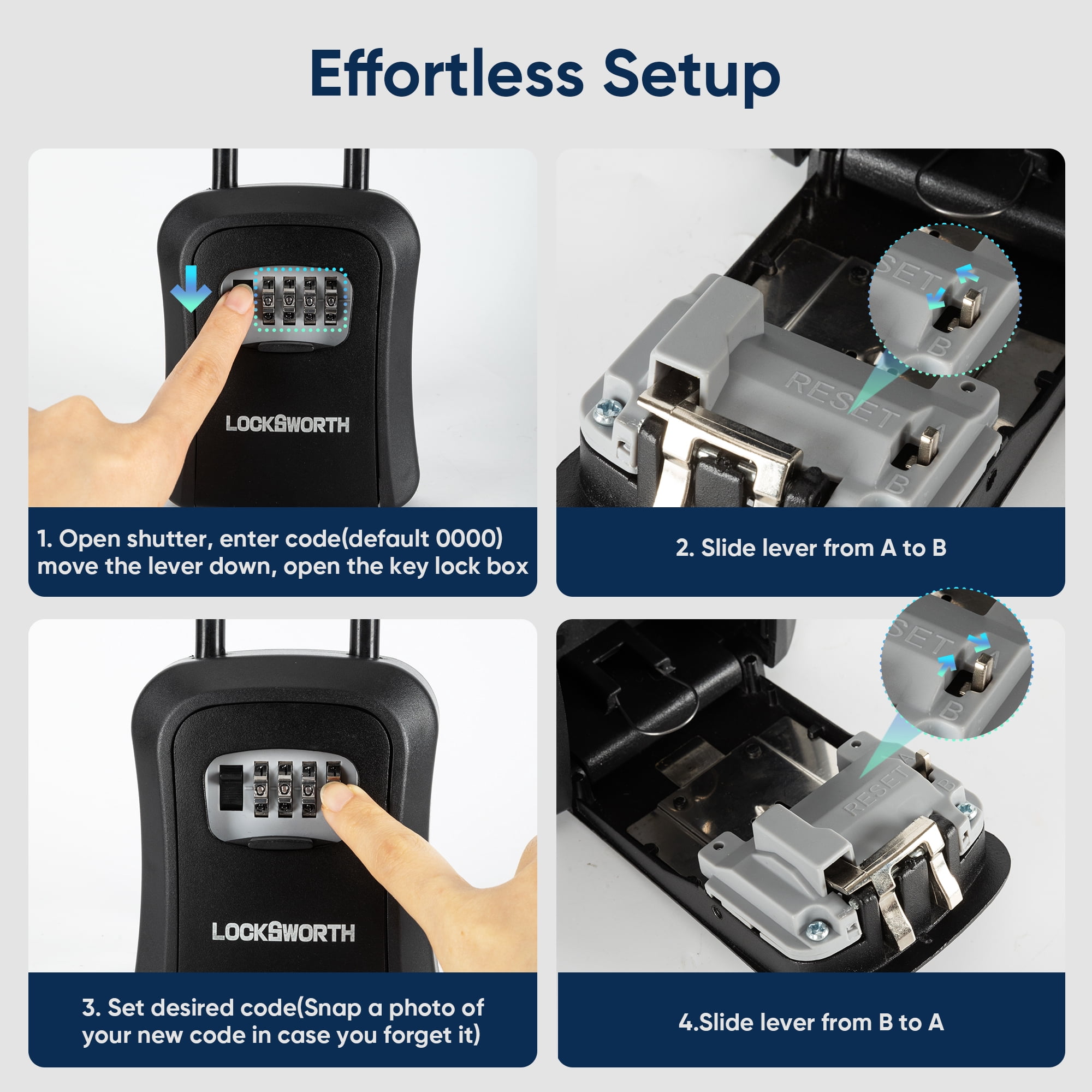 Locksworth Wall Mounted Key Lock Box with Weatherproof Shutter (Black, 9-Key Capacity) uulrv