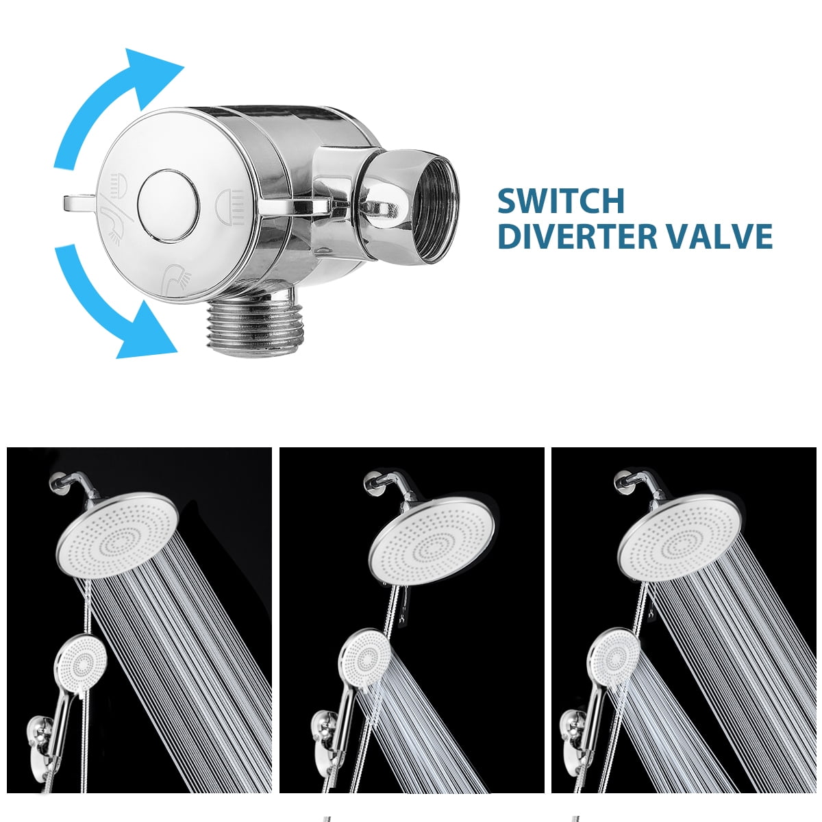 YEERSWAG 9 Inch High Pressure Rainfall Shower Head and Handheld Combo (Chrome, 60 in Hose) aoo09