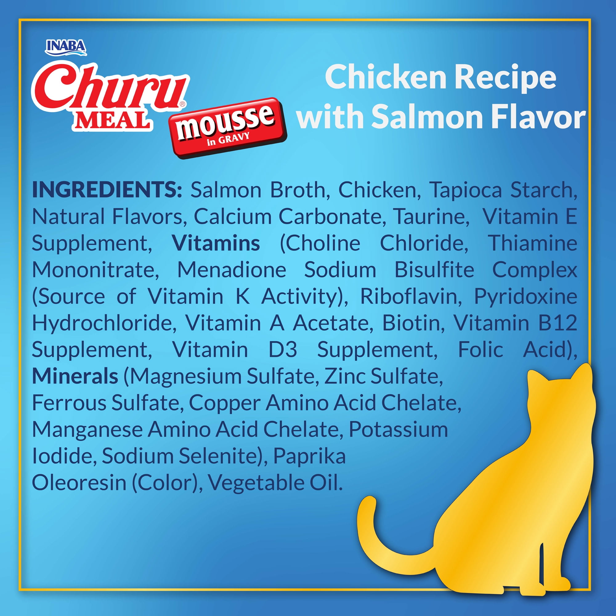 Inaba Churu Meal Mousse Adult Wet Cat Food (Chicken and Salmon Recipe, 2.29 oz) uf368