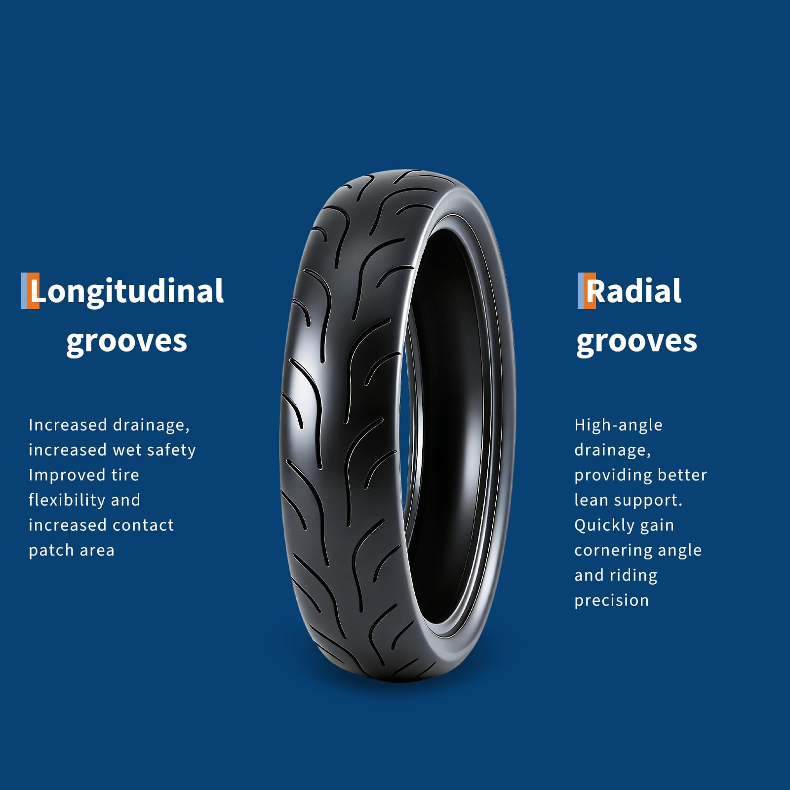 MERXENG 120/70-17 Motorcycle Front Tire, High-Performance Street Sport Tire (Black, 17 in) doyb1