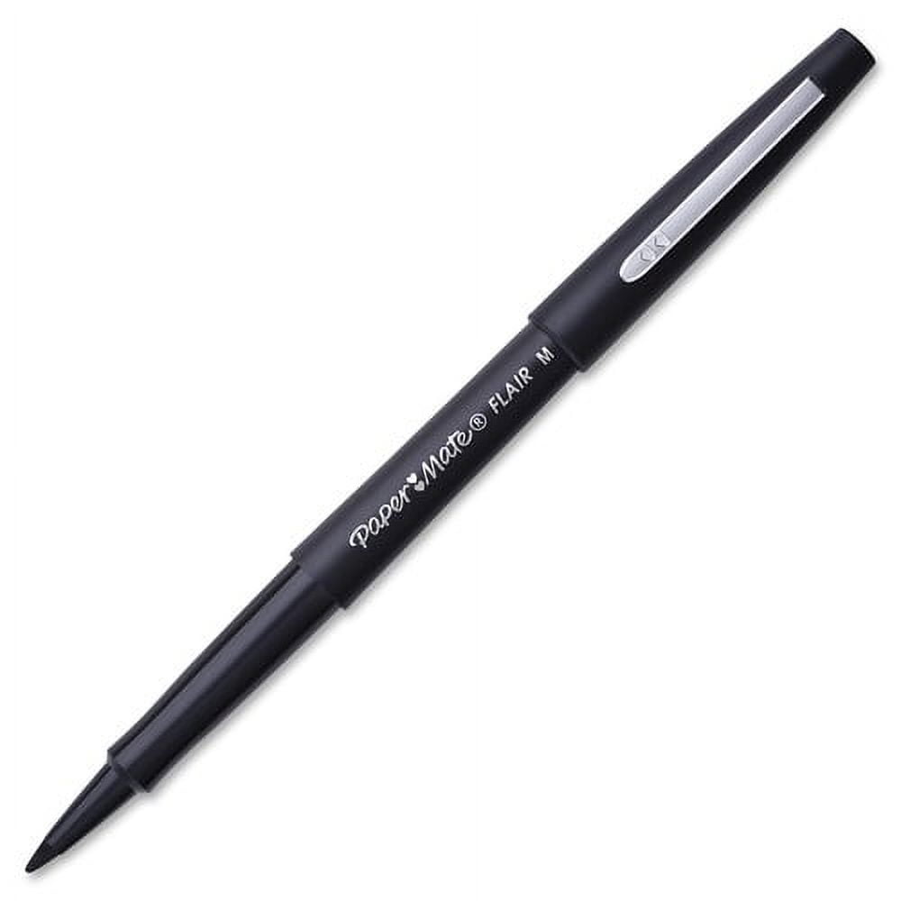 Paper Mate Flair Felt Tip Pens, Medium Point, Smudge-Resistant Ink (Black, 36 Pack) xkra6