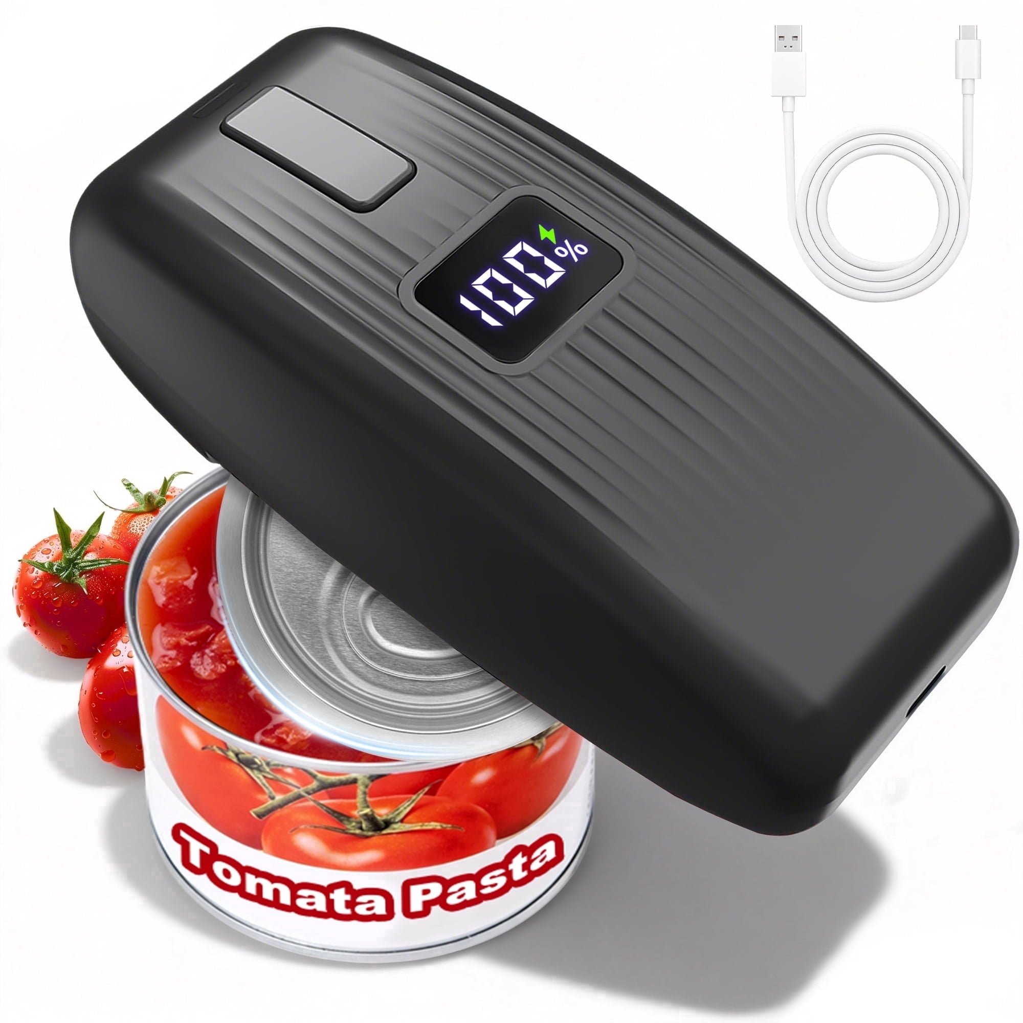 Casualife Electric Kitchen Opener, USB Rechargeable Automatic Hands-Free Tool (Black, 1 Unit) yigq7