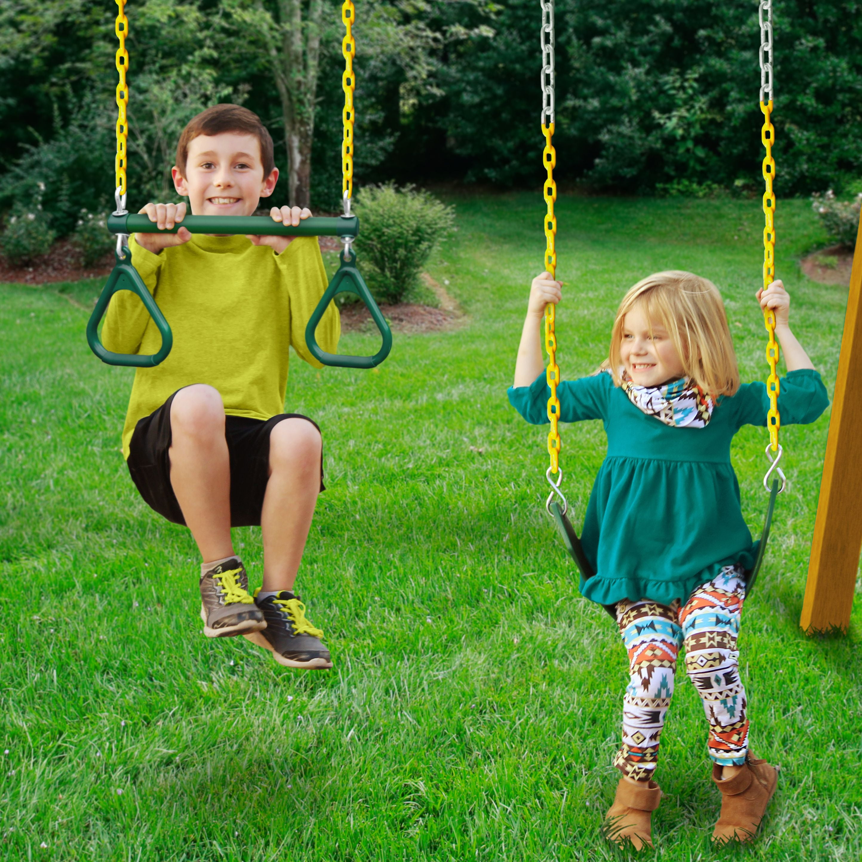 Gorilla Playsets Ozark II Wooden Swing Set with Climbing Wall and Slide (Yellow, 18 ft W x 9 ft D x 9 ft H) 65id6