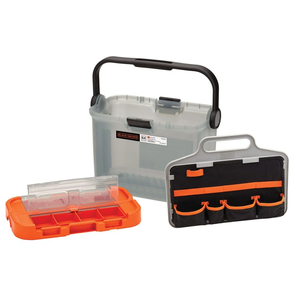 BLACK+DECKER 20V Cordless Hex Chuck Drill Driver Kit (Black, 64 Piece Set) 087um