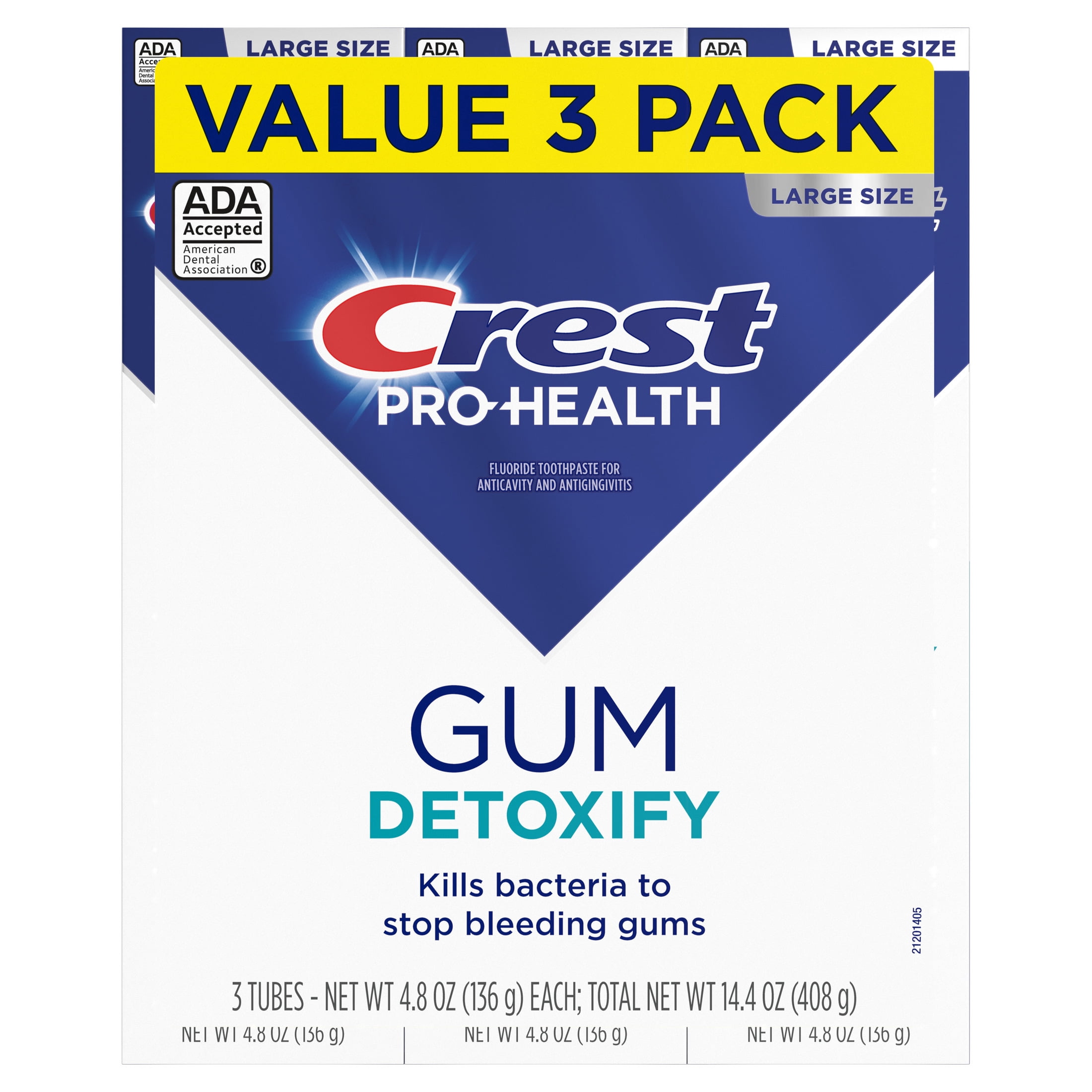 Crest Pro-Health Gum Detoxify Deep Clean Toothpaste (White, 4.8 oz, 3 Pack) bqd5b