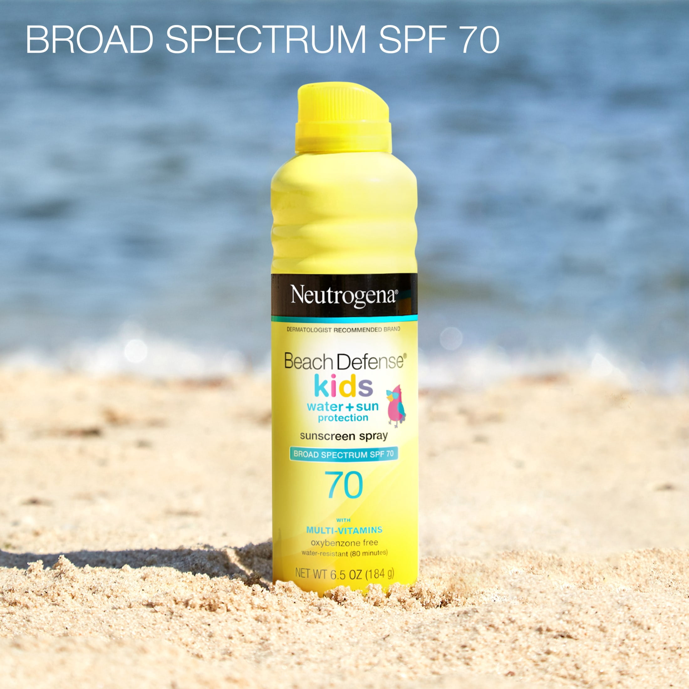 Neutrogena Beach Defense Kids Sunscreen Spray SPF 70 Broad Spectrum UVA/UVB Protection (6.5 oz) jhxq8