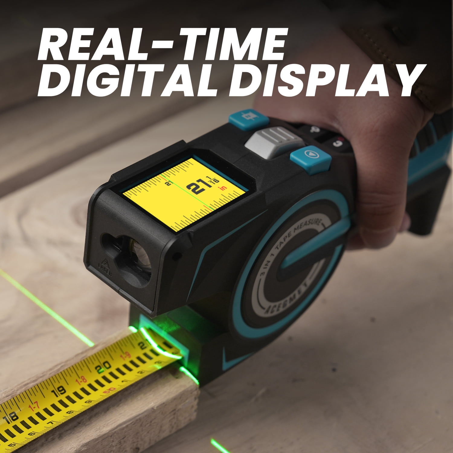 Mileseey DTX10 3-in-1 Digital Laser Tape Measure with Auto-Lock (Blue, 330 ft) ltyi6