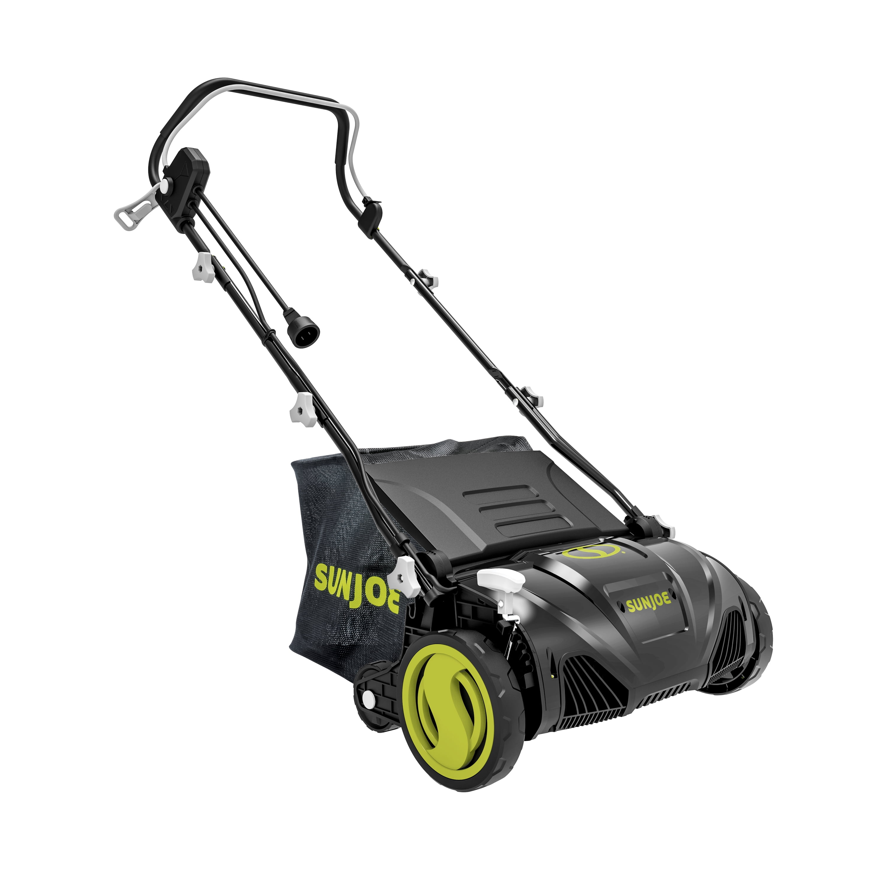 Sun Joe AJ805E Electric Lawn Dethatcher and Scarifier, 13-Amp Motor, 15-Inch Cutting Width (Green) kjv9c