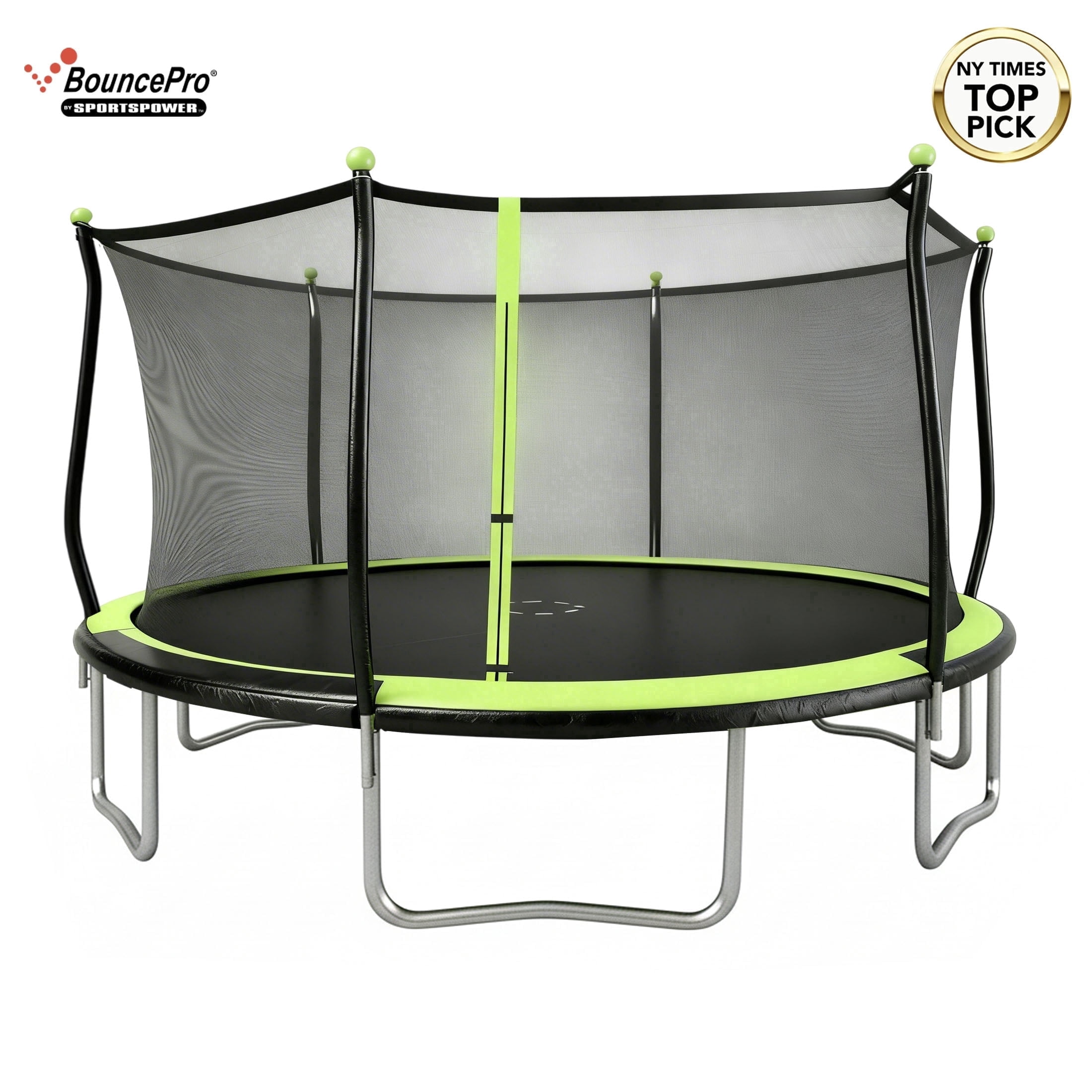 Bounce Pro 14ft Trampoline with Safety Enclosure, Heavy-Duty Rust-Resistant Steel Frame (Blue, 14 ft) cagua