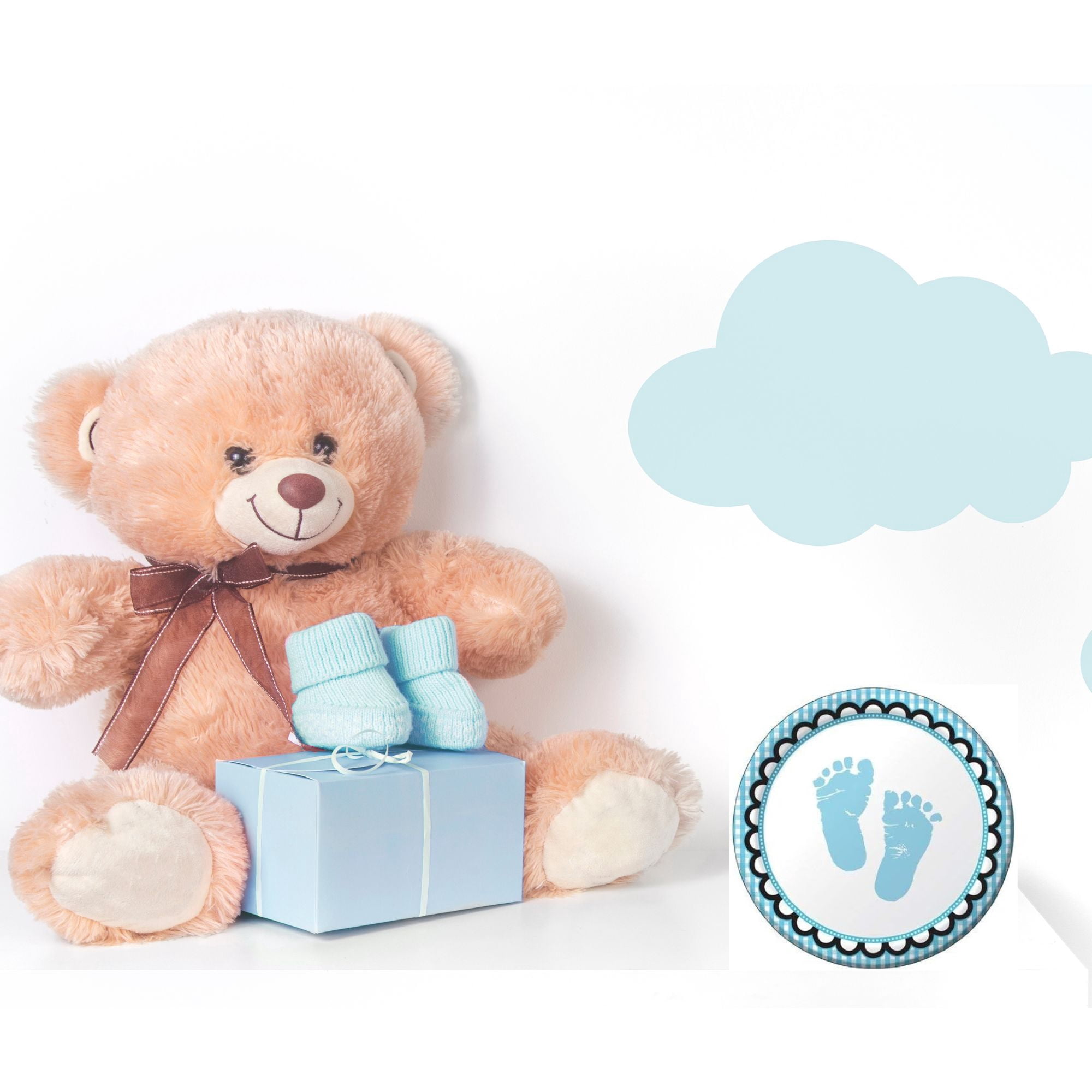 Creative Converting Sweet Baby Feet Party Plates for Baby Shower (Blue, 8 Pack, 7 in) t7ku6