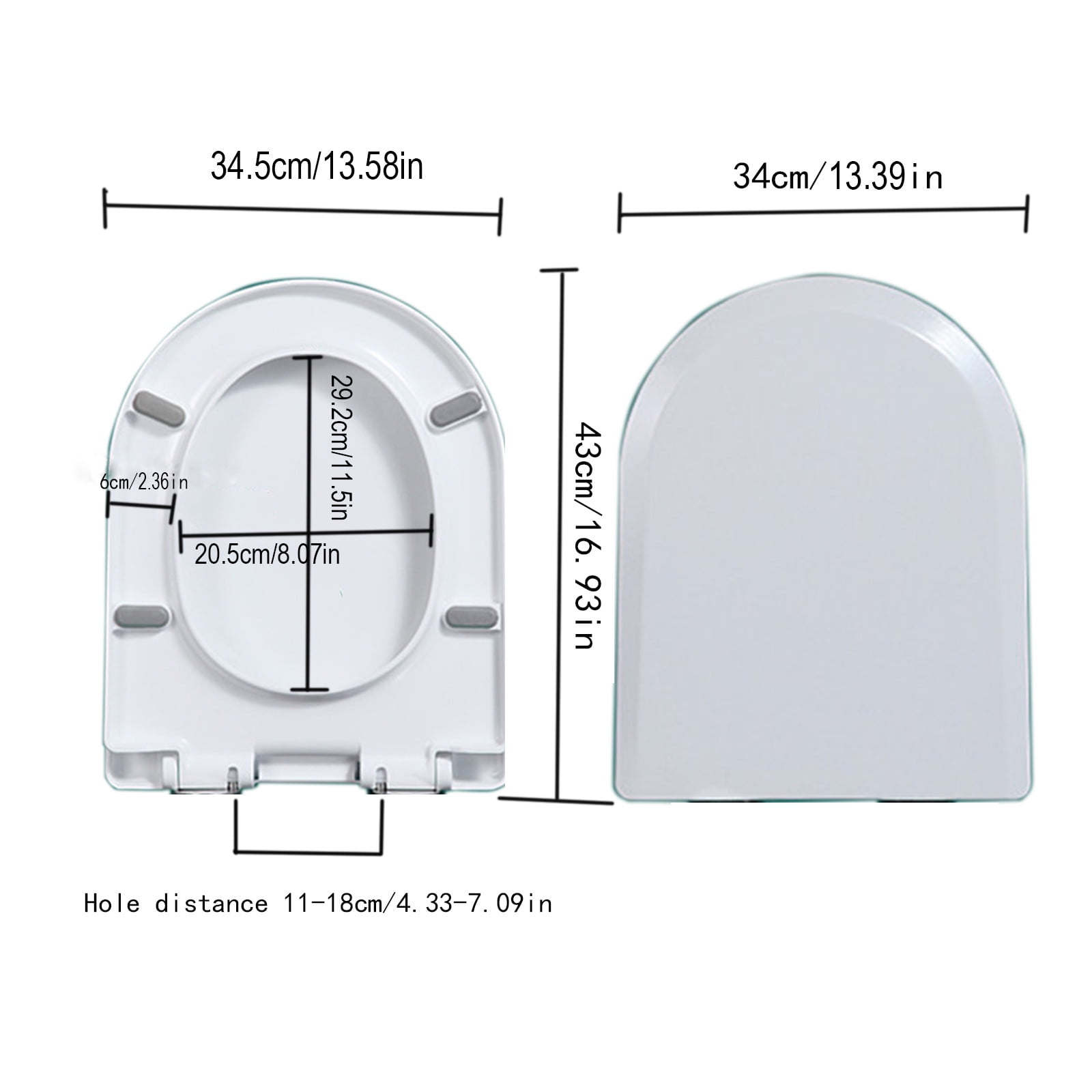 MERILER Universal Toilet Seat Cover with Soft Close Mechanism and Non-Yellowing Coating (White, Standard) su7wo