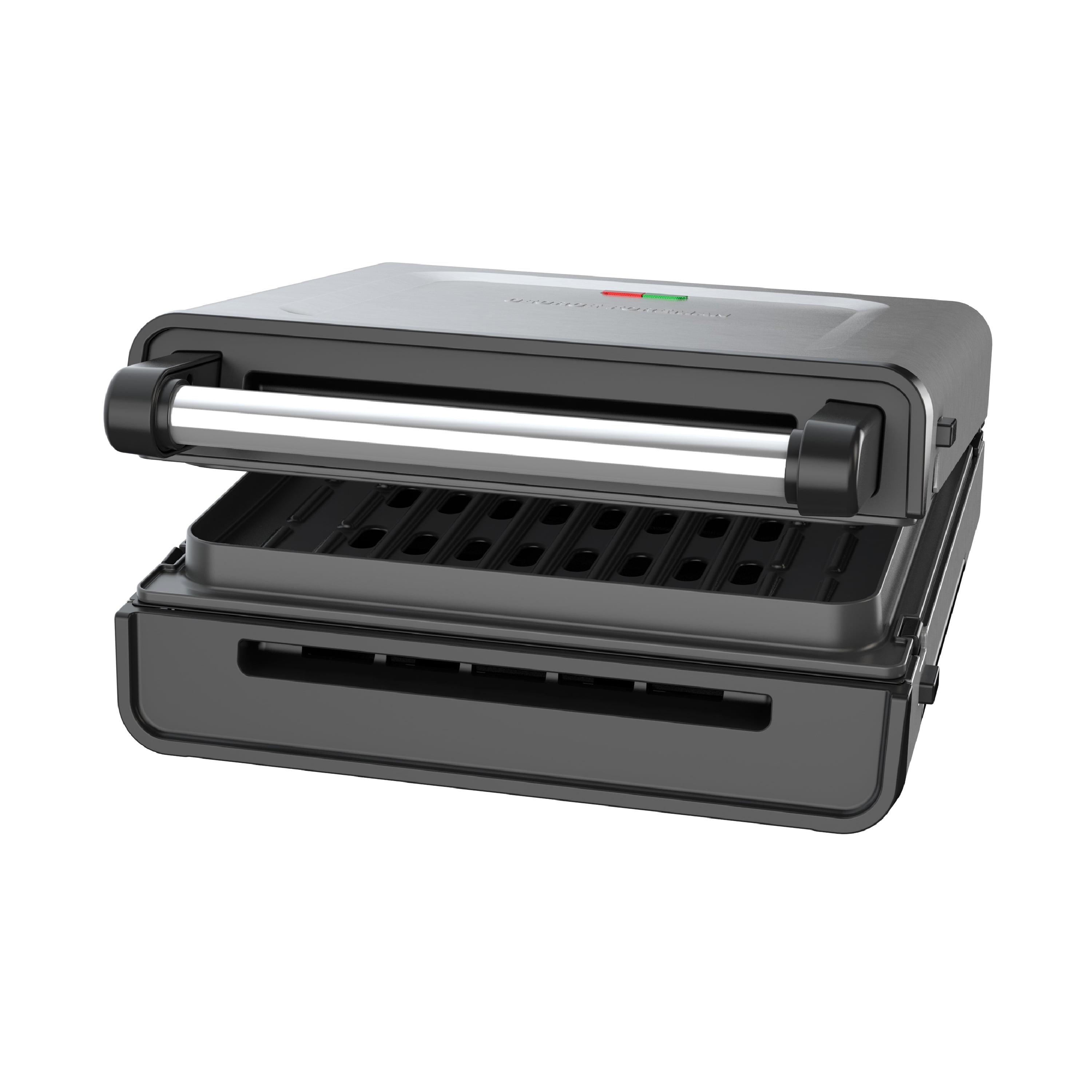George Foreman Electric Indoor Grill, Smokeless Contact Grilling with Removable Plates (Silver, 90 sq in) jdmso