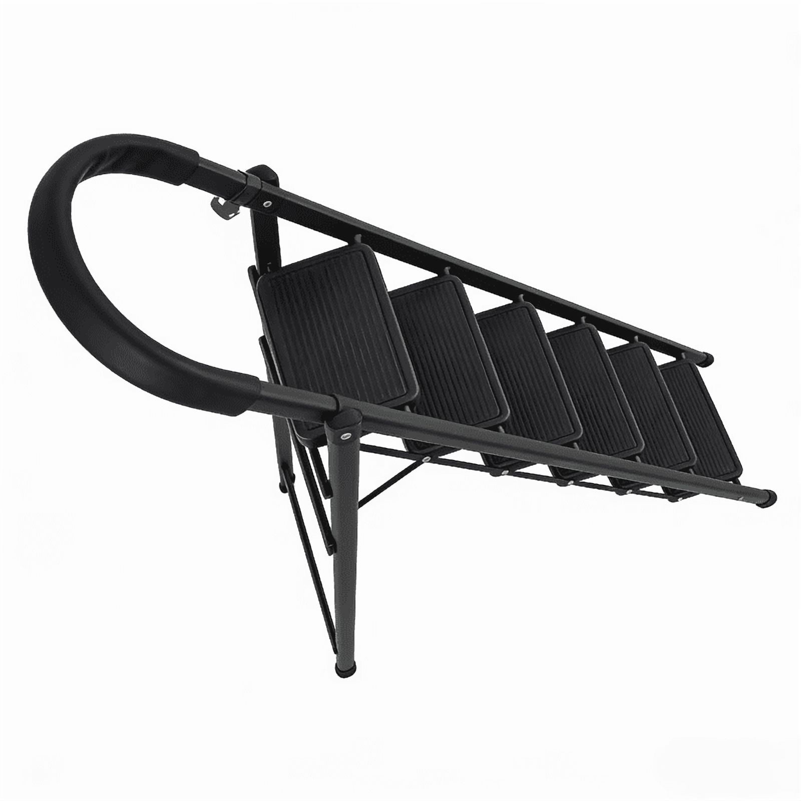 Generic Heavy-Duty Folding Ladder with Non-Slip Pedals and Safety Lock (Black, 57.48 in x 34.25 in x 38 in) q1tcx
