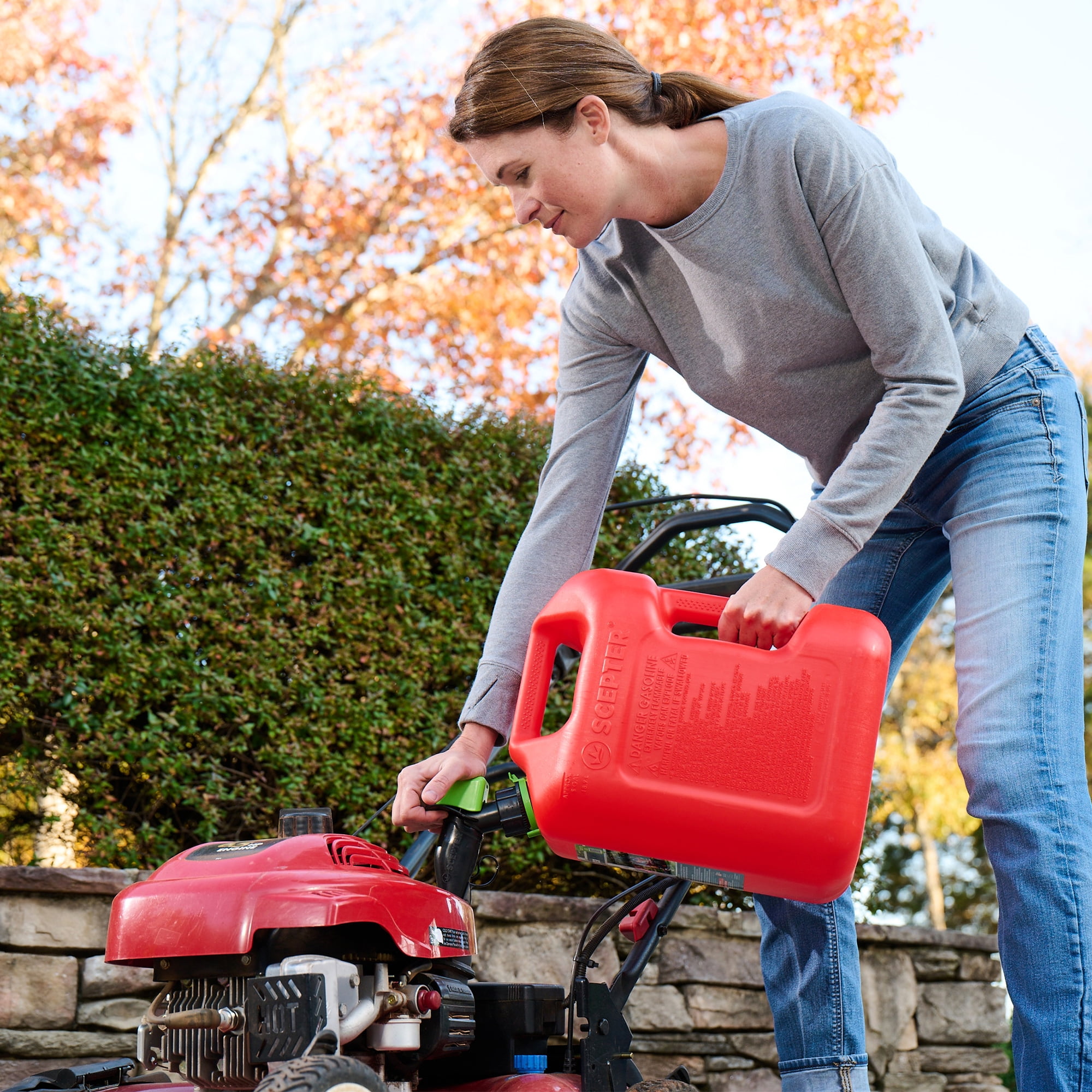 Scepter SmartControl Gasoline Fuel Jug with Funnel (Red, 5 Gallon) in3ii