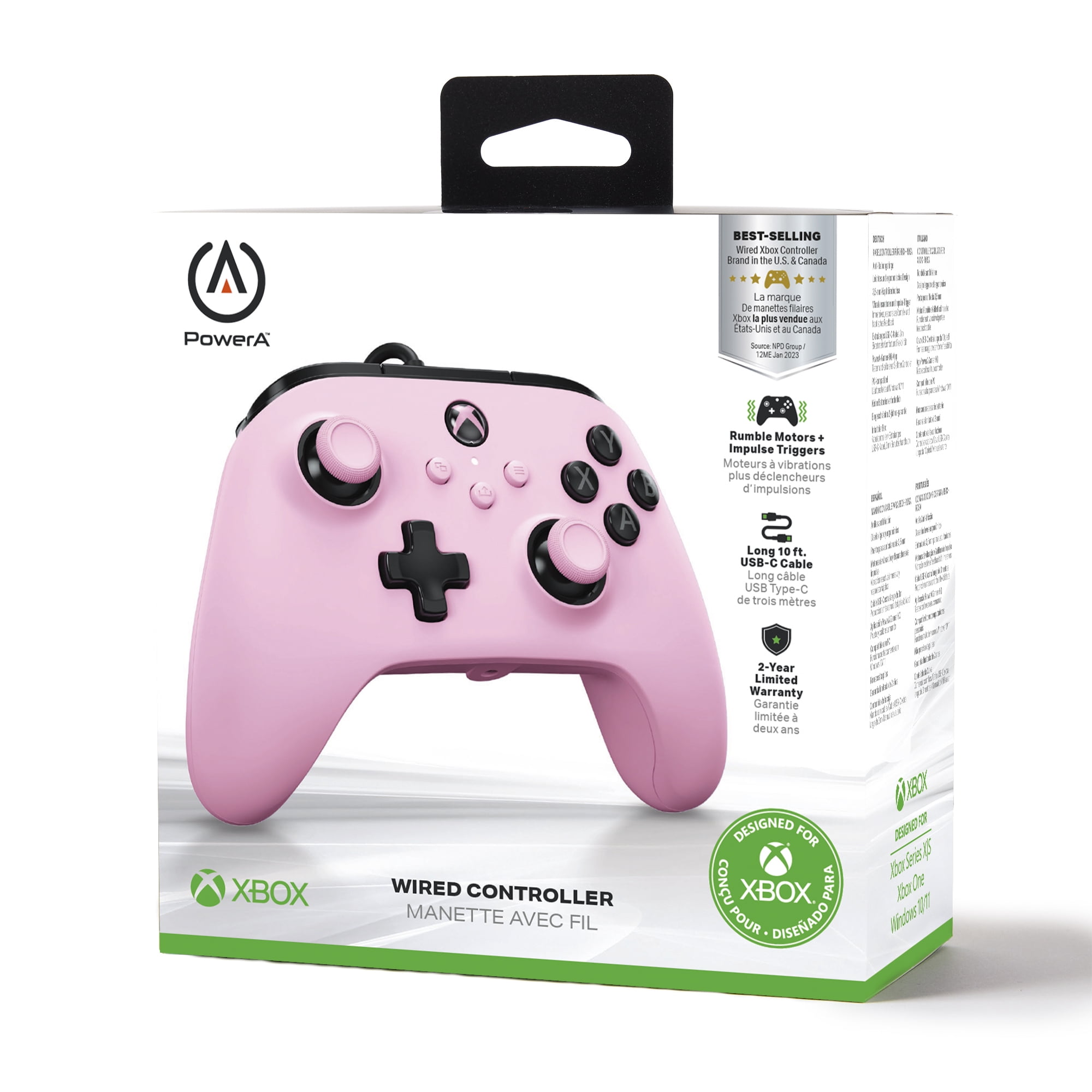 PowerA Wired Controller for Xbox Series X|S (Pink, 10 ft) pjaoo