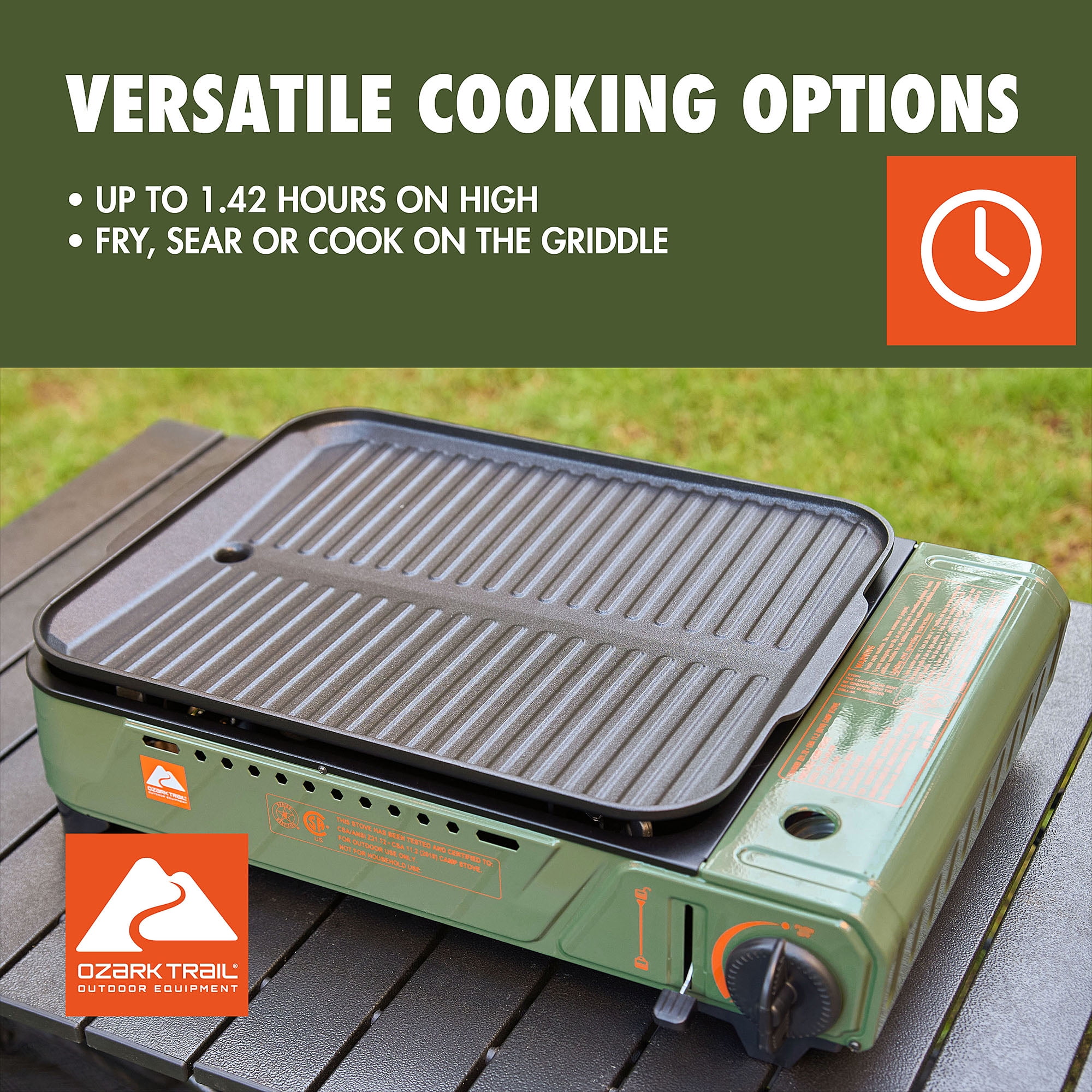 Ozark Trail 1-Burner Portable Butane Outdoor Griddle (161 sq in Cooking Surface) ctk1q