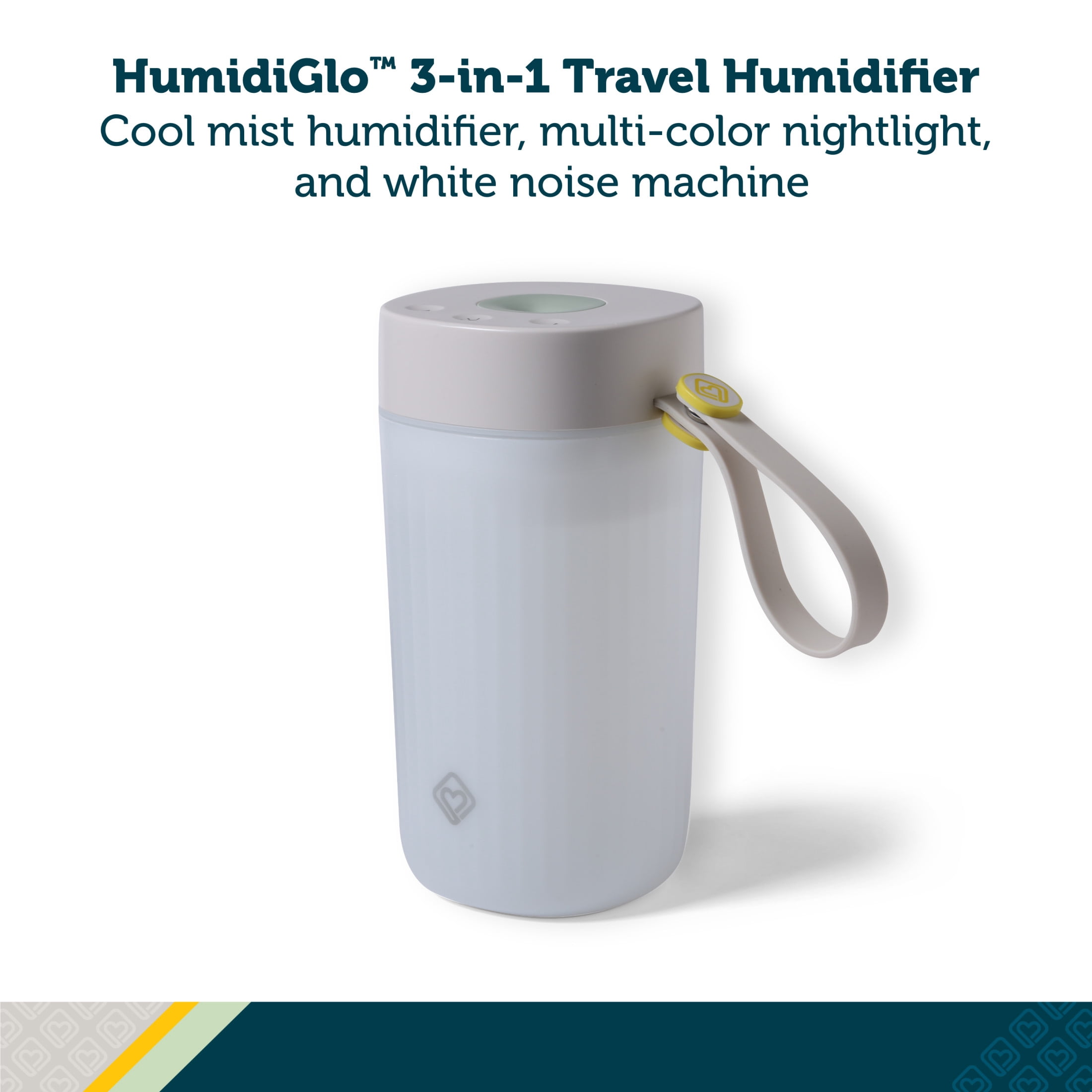 Safety 1st HumidiGlo 3-in-1 Portable Baby Travel Humidifier with Nightlight and White Noise (Soothing Sage, 20 fl oz) rcfiy