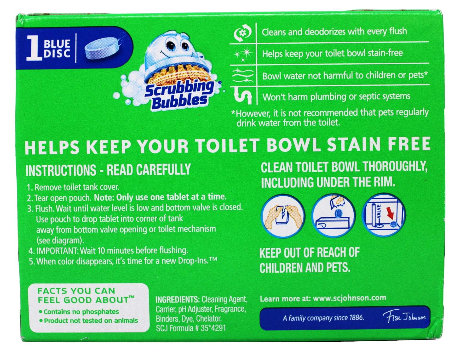 Scrubbing Bubbles Continuous Clean Drop-Ins Toilet Bowl Cleaner Tablets (Blue, 1.7 oz, 2 Pack) m0yn9