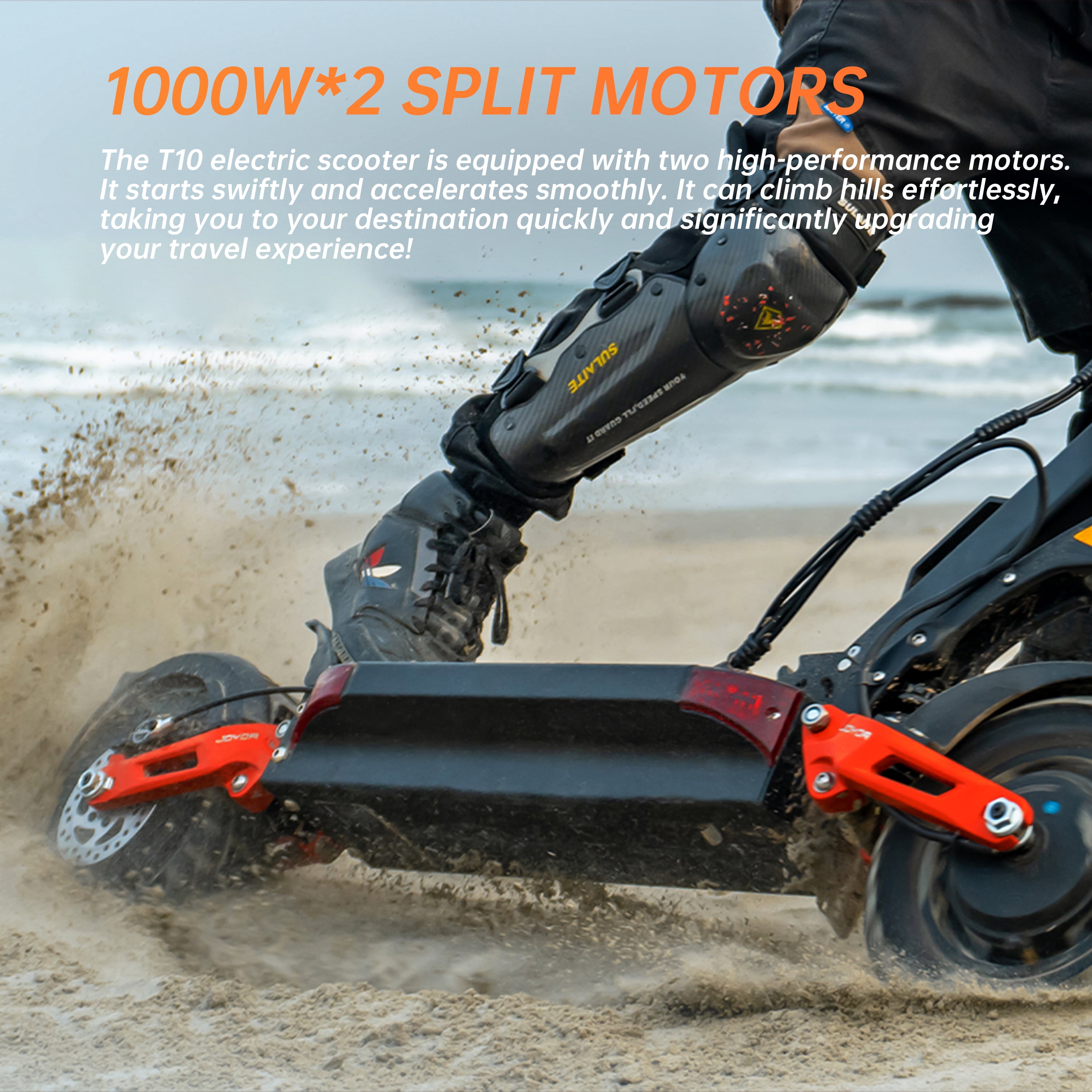 REDDYDY Electric Scooter for Adults, 2000W Dual Motor Off-Road Commuter, Hydraulic Brakes & Dual Suspension (Black, 10 in Tires) dea2y