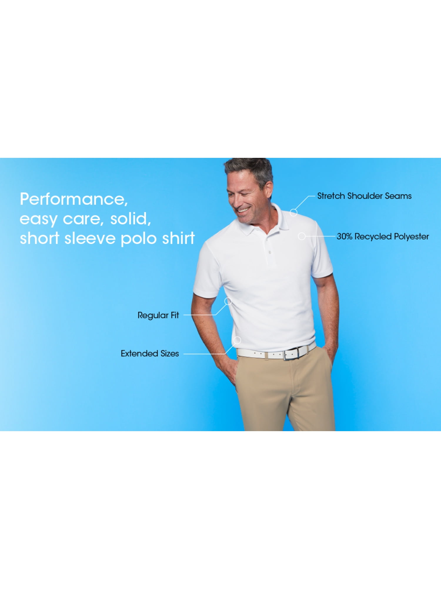 Ben Hogan Men's Performance Short Sleeve Polo Shirt Moisture-Wicking Golf Top (Grey, S) fnv74