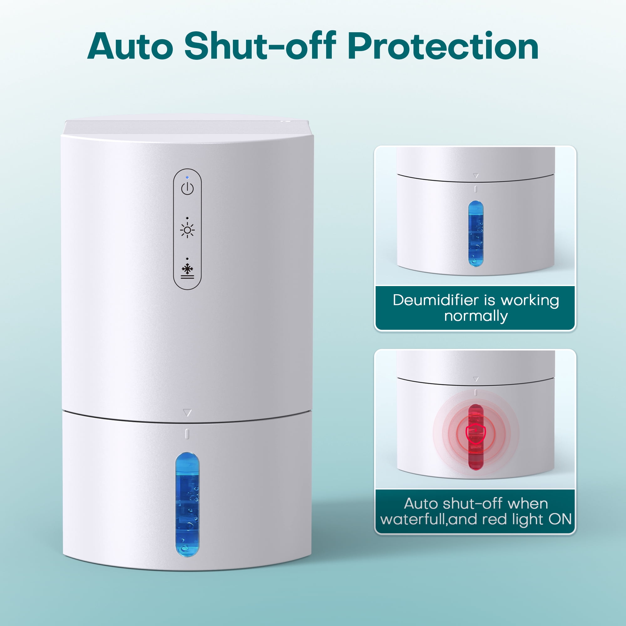 ALROCKET Dehumidifier for Home and Bedroom with Auto Shut-off and LED Light (White, 35 fl oz) 269g6