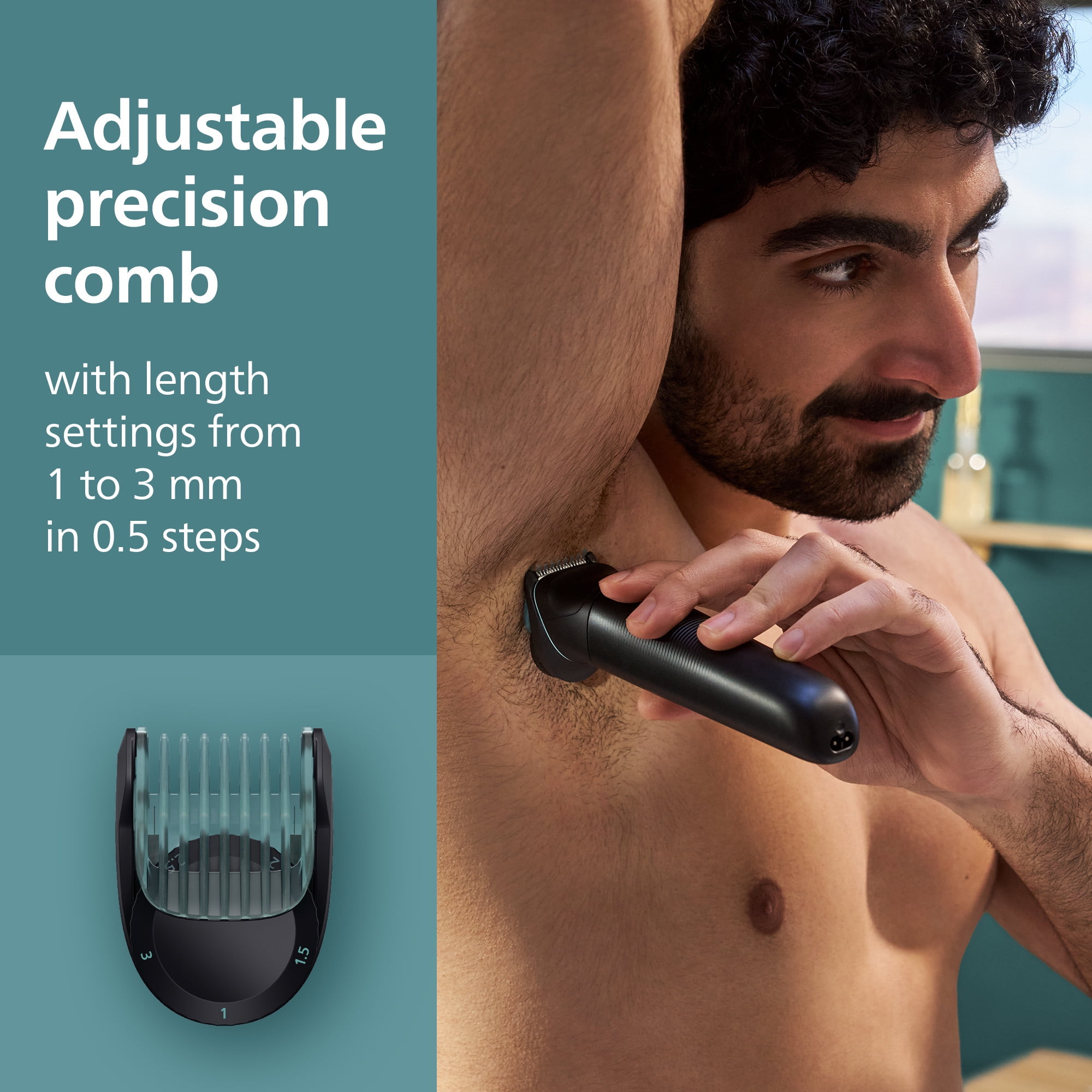 Philips Norelco Body Groomer 5000 Series, Electric Hair Trimmer & Shaver for Men (Black, 11 Length Settings) mys2a