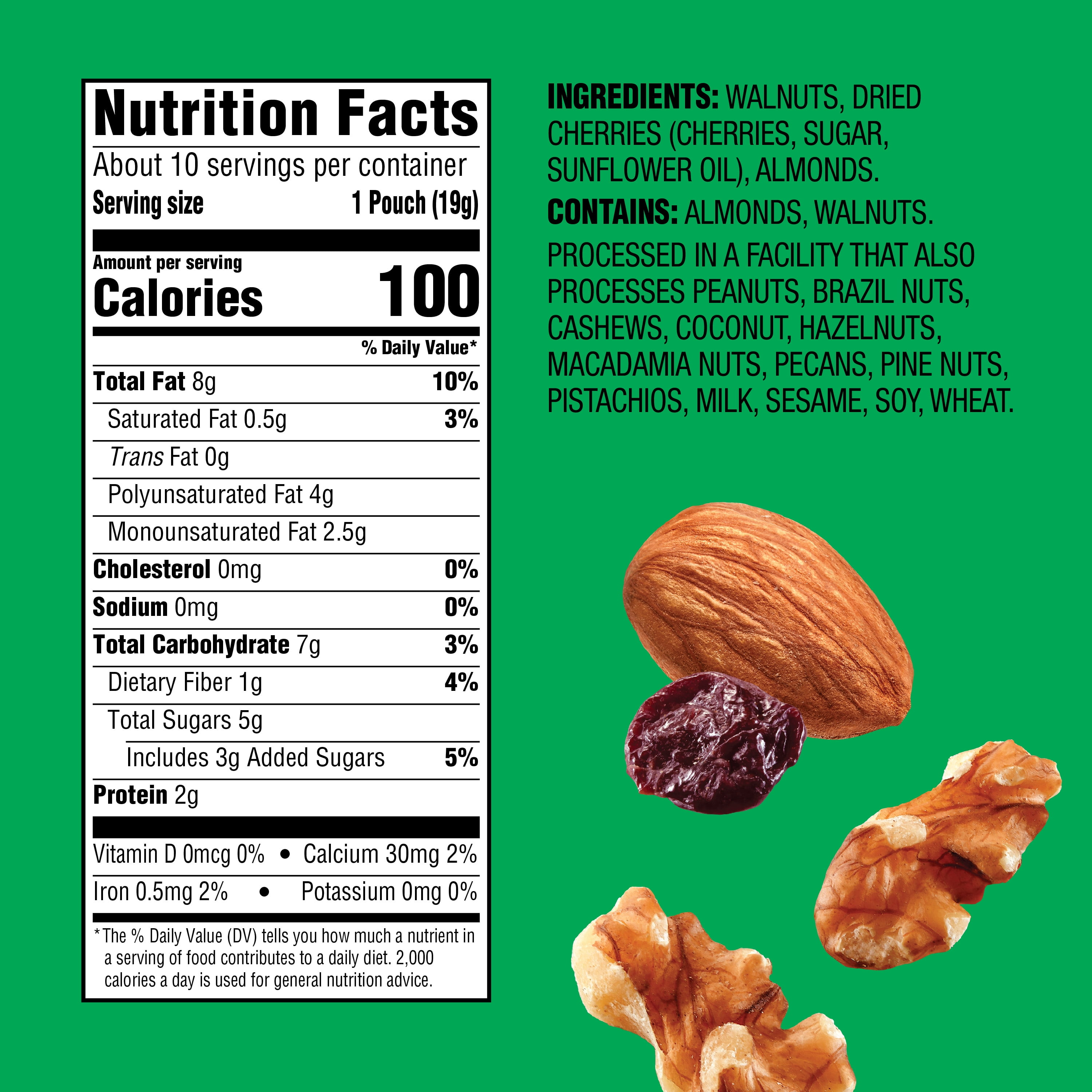 Emerald Walnuts & Almonds with Dried Cherries Snack Mix (10 Ct, 6.7 oz) p2bka