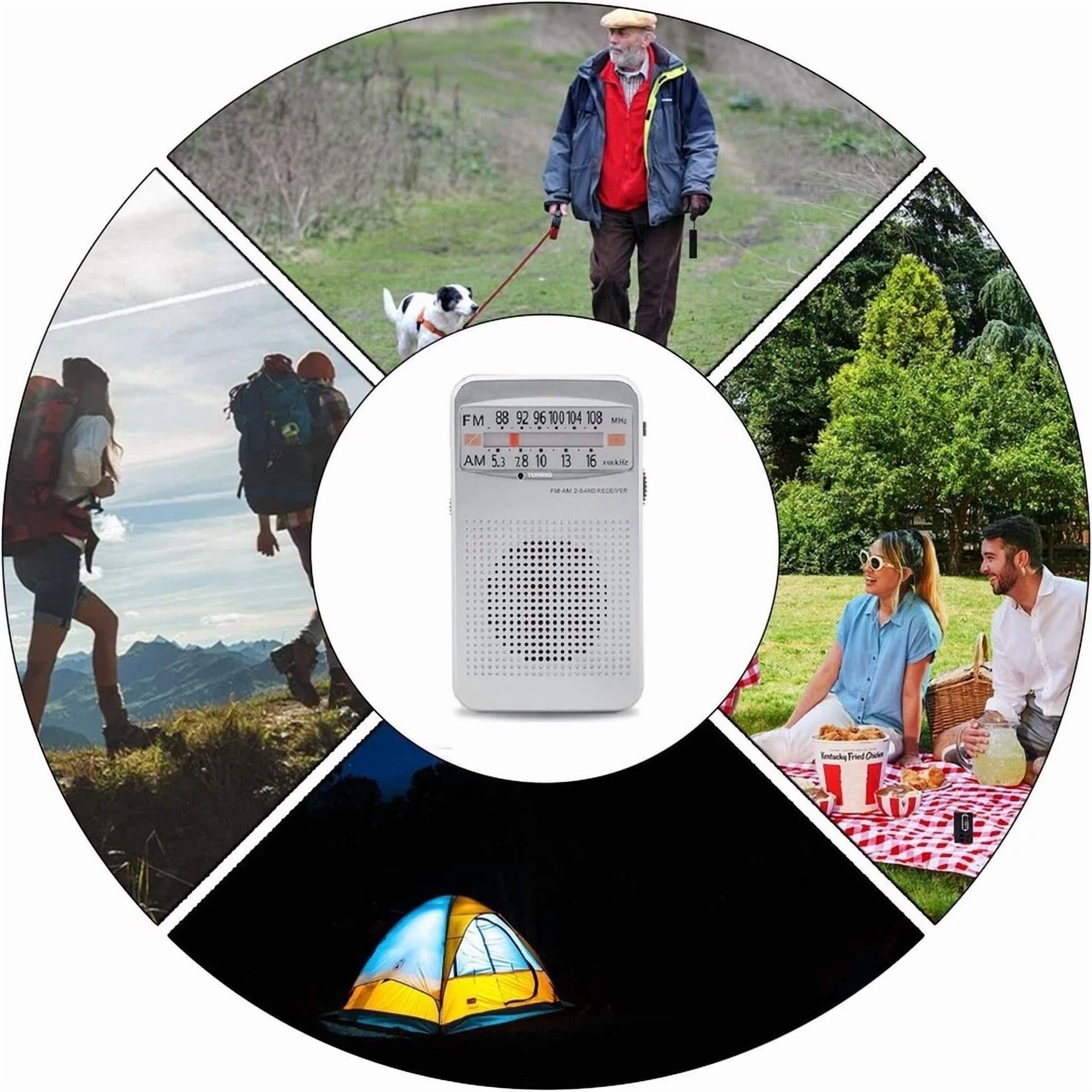 YANI AM FM Portable Pocket Radio, Compact Transistor Radio with High Sensitivity Reception (Black, 1 Pack) wl9y3