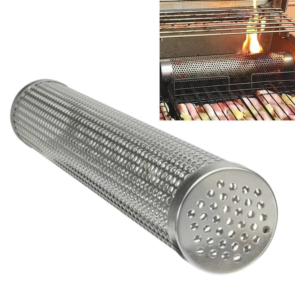 Milue Stainless Steel BBQ Smoker Generator for Hot and Cold Smoking (Silver, 12 in) asgty