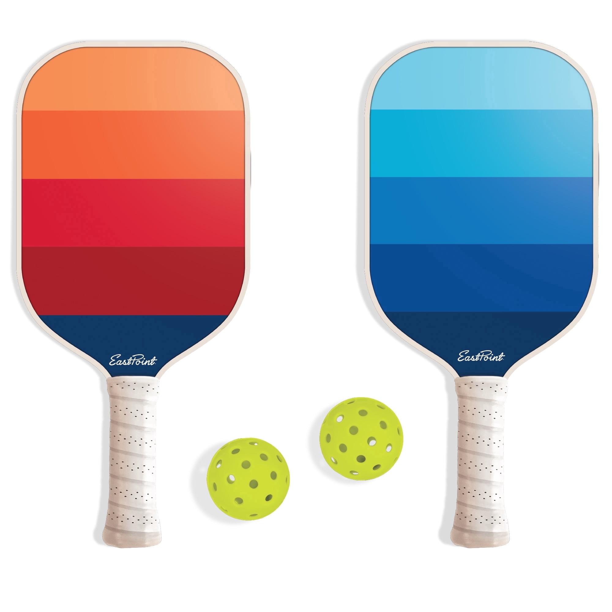 EastPoint Sports Pickleball Paddle Set (2 Player, Wood, Orange, 2 Balls) w49v1