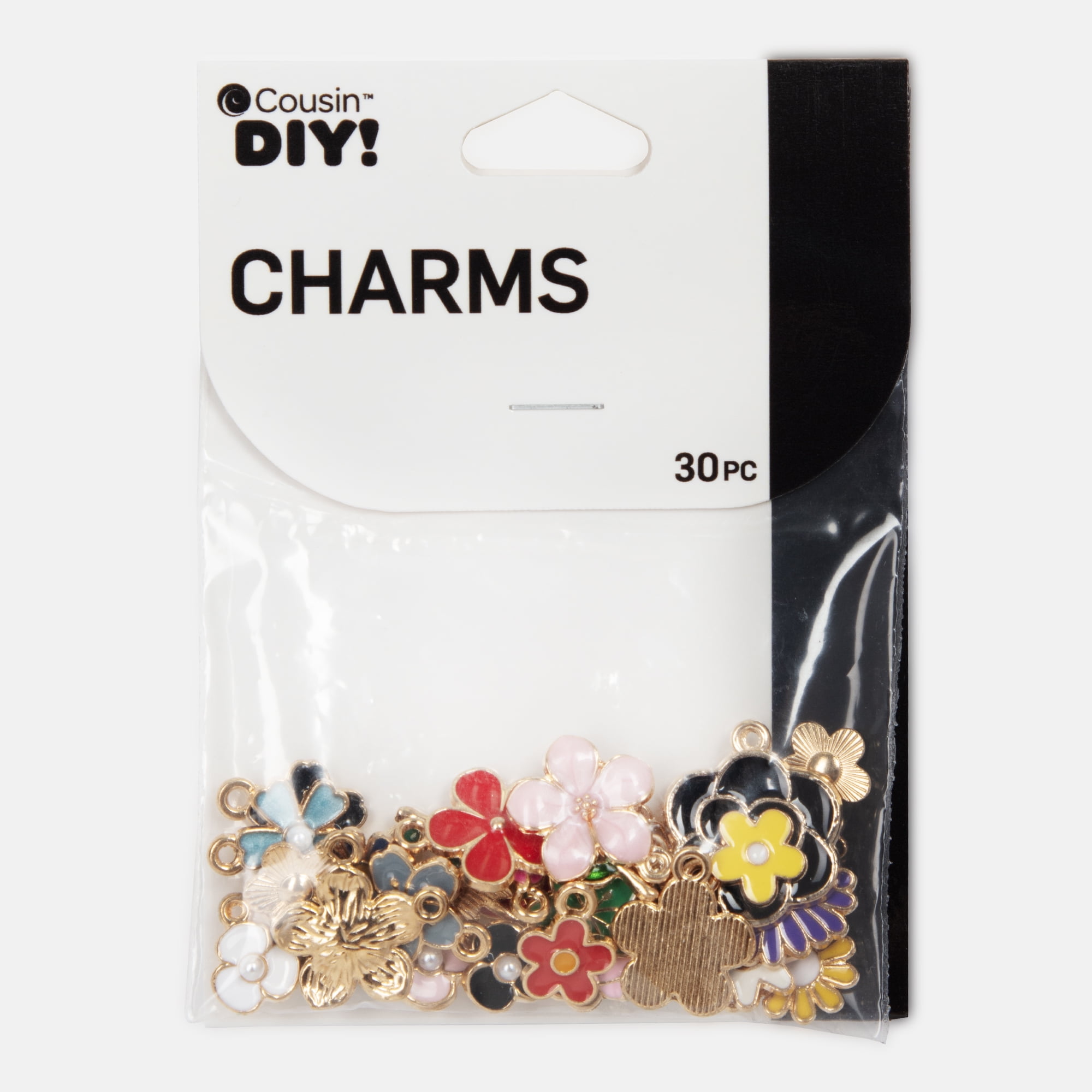 Cousin DIY Enamel Flower Charms for Jewelry Making (Gold, 60 Piece Pack) yy5jp