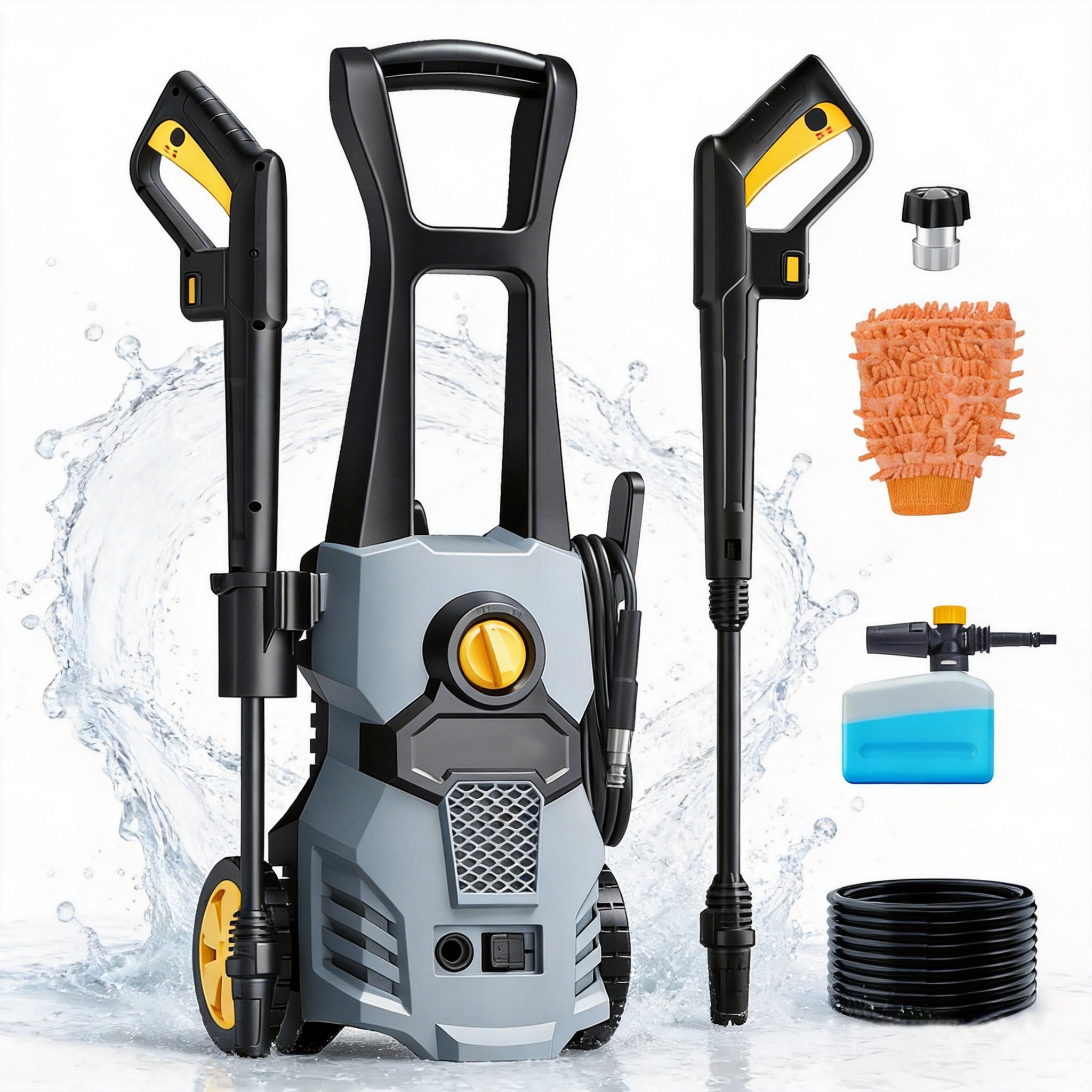 TASKBAY Electric Pressure Washer, 4200 PSI Portable Power Washer with Adjustable Nozzle, Heavy-Duty Cleaning for Cars and Driveways (Orange, 23 ft Hose) dvte9