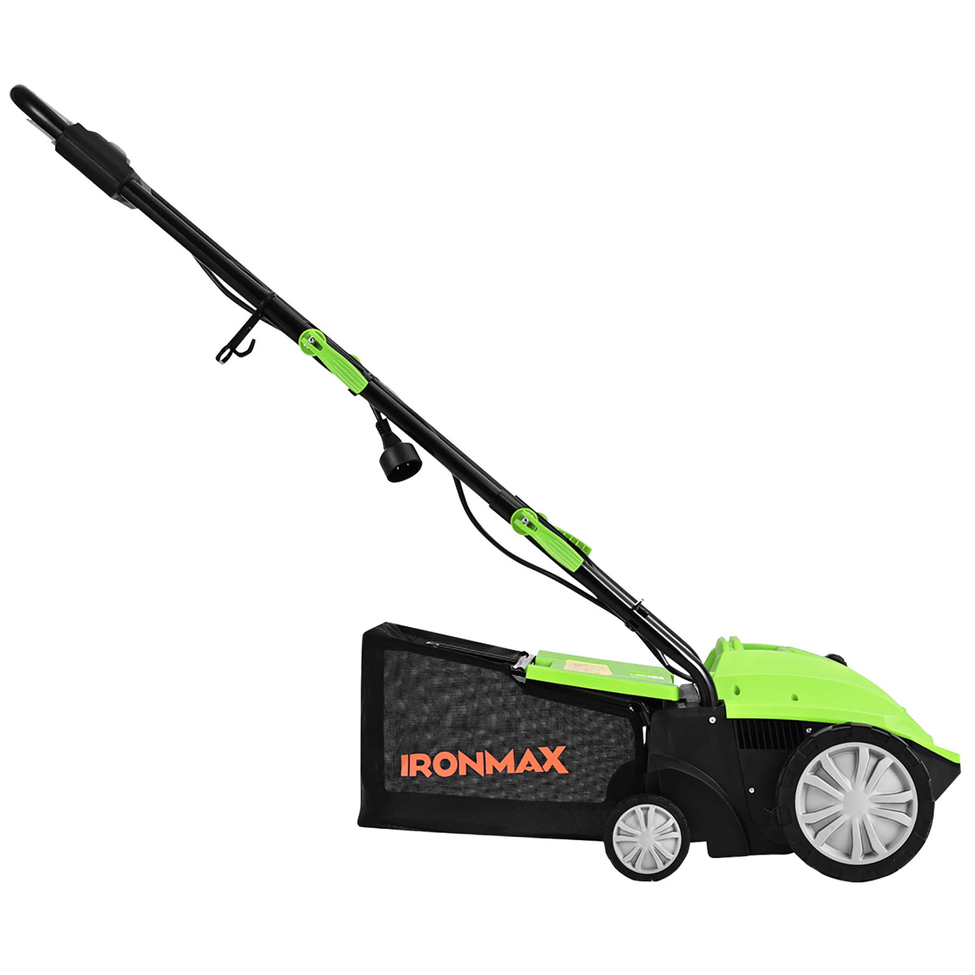 Costway 13-inch 12A Corded Electric Lawn Dethatcher and Scarifier with 11-Gallon Collection Bag (Green) jhsyi