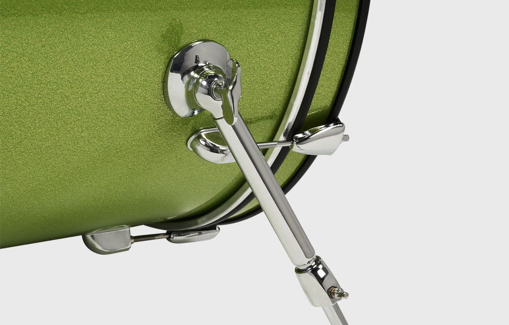 PDP Center Stage 5-Piece Full Drum Kit with Hardware and Cymbals (Electric Green Sparkle, 10/12/14/22 in) wydzs