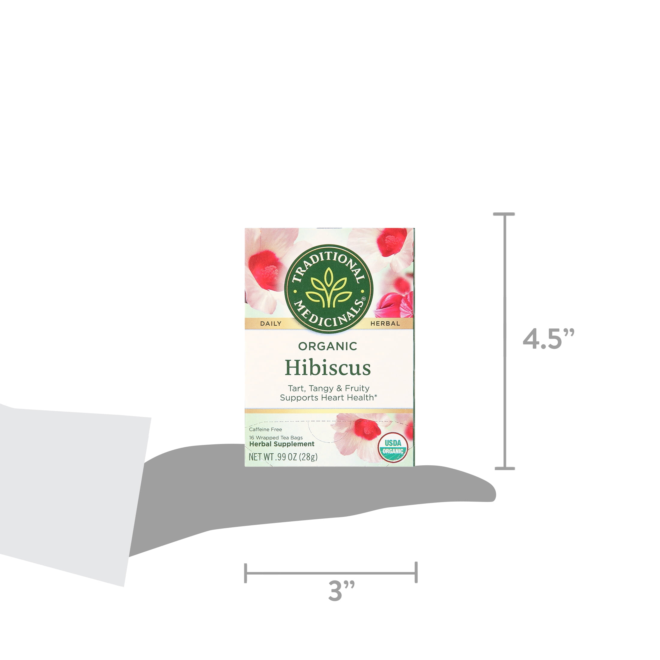 Traditional Medicinals Hibiscus Herbal Tea, Organic Caffeine-Free Tea Bags (16 Count) kdu0b