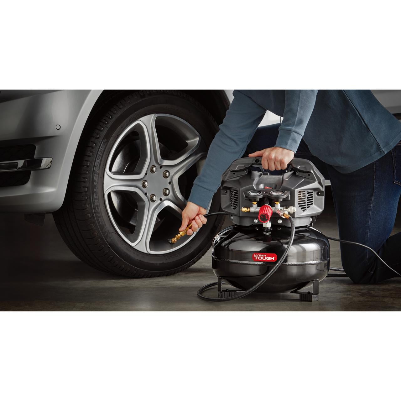 Hyper Tough 150 PSI Oil-Free Pancake Air Compressor (Black, 6 gal) gf23v