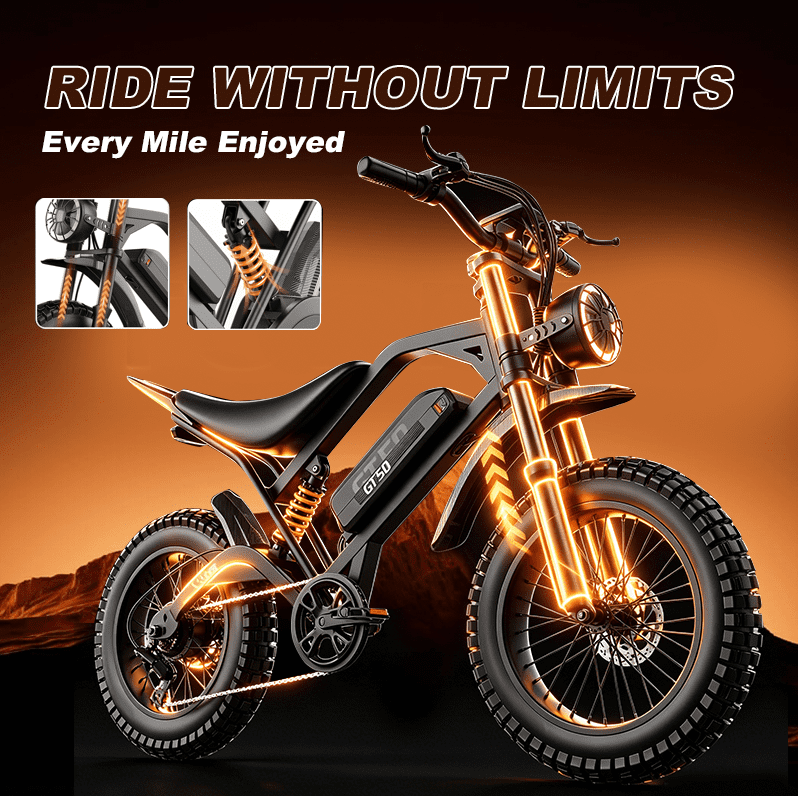 ASKGO Electric Mountain Bike 2500W Motor 48V 25AH Long Range Fat Tire E-Bike (26 in, 7-Speed) tr7ik