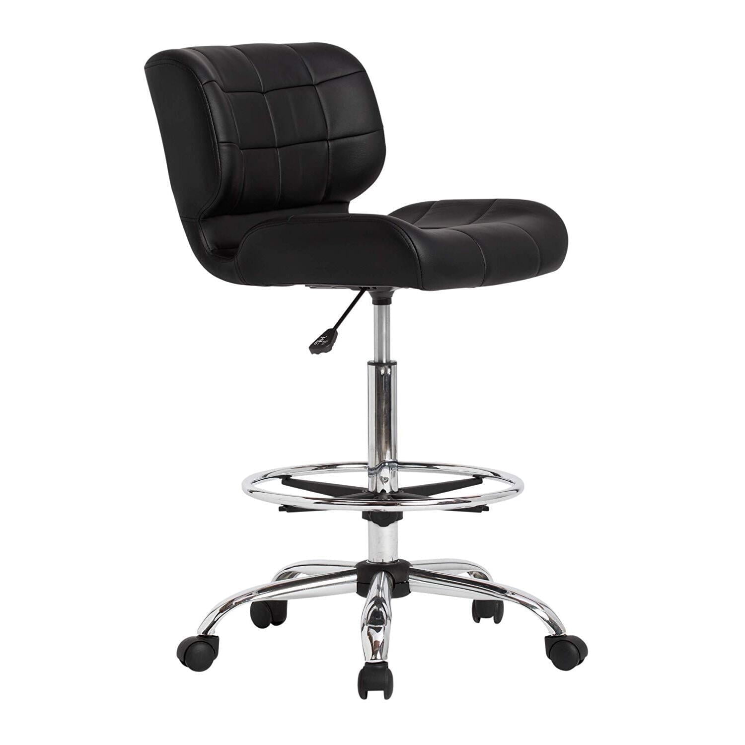 Studio Designs Height Adjustable Swivel Drafting Chair with Footring (Black, 24.5 in W x 24.5 in D x 41 in H) rbug7