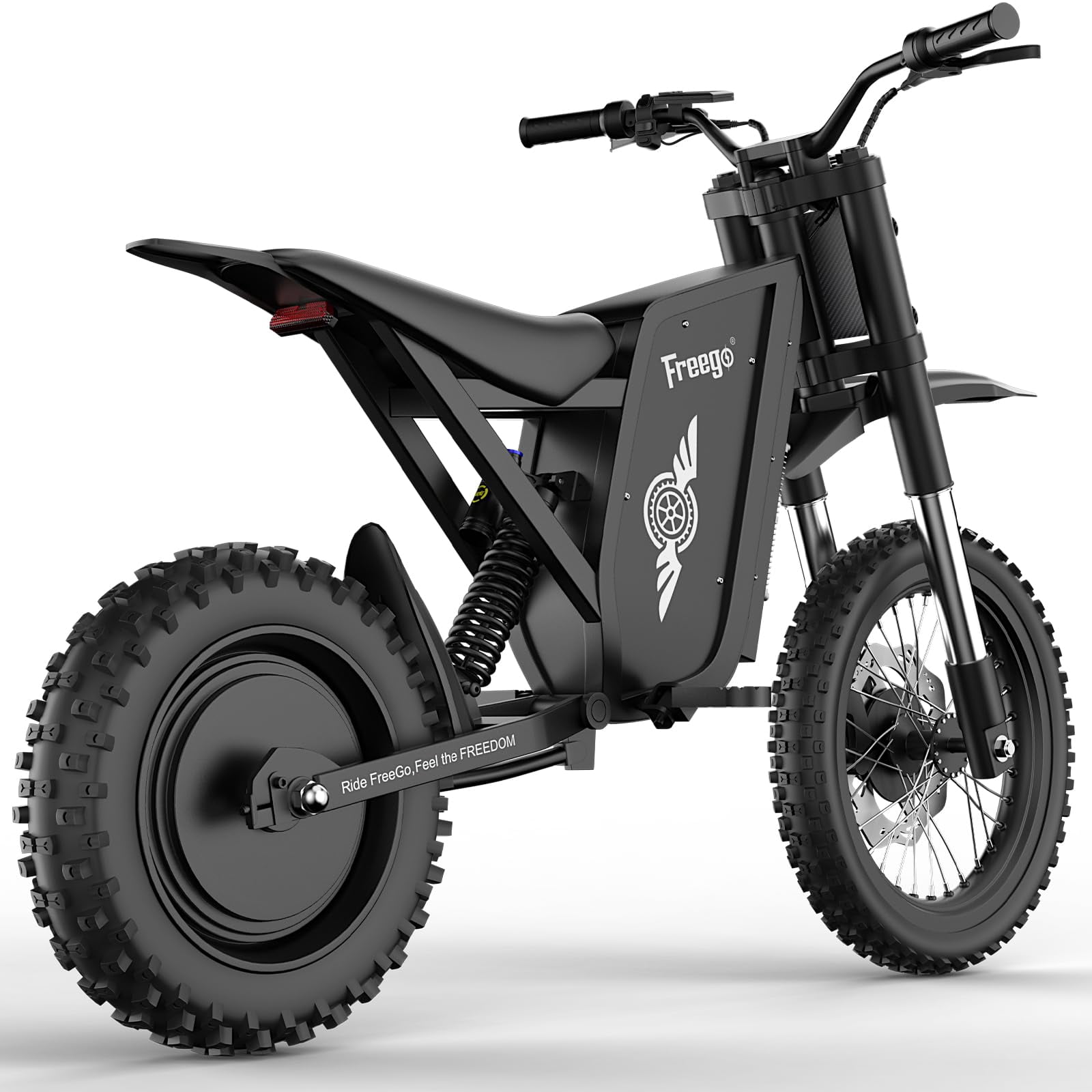 Freego X0 Electric Mountain Bike, High-Performance Off-Road E-Bike with 3600W Motor (Black, 60V 23Ah Battery) ua03g