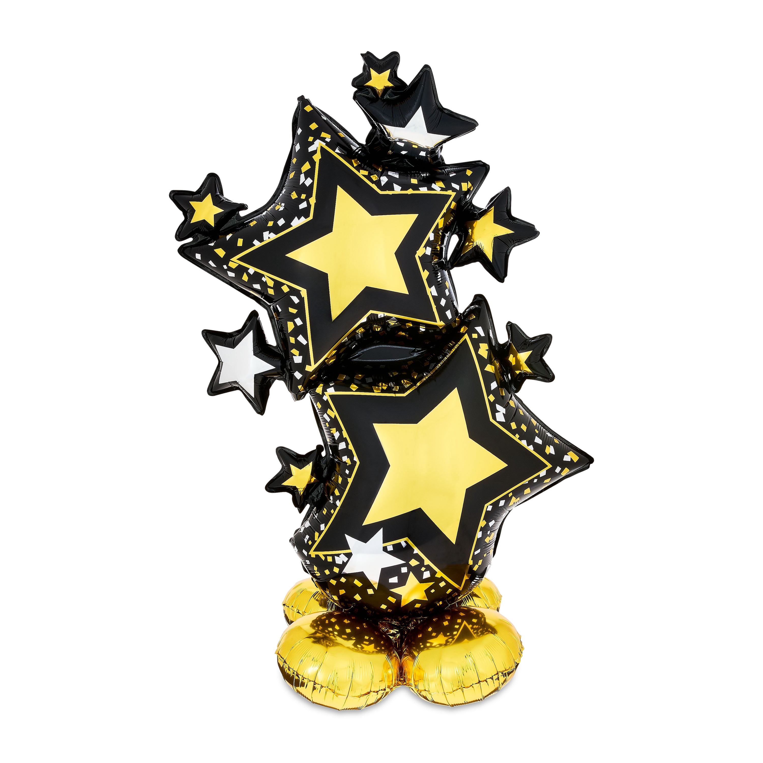 Way To Celebrate Star Balloon Decoration (Black/Gold, 29 in) pdwc1