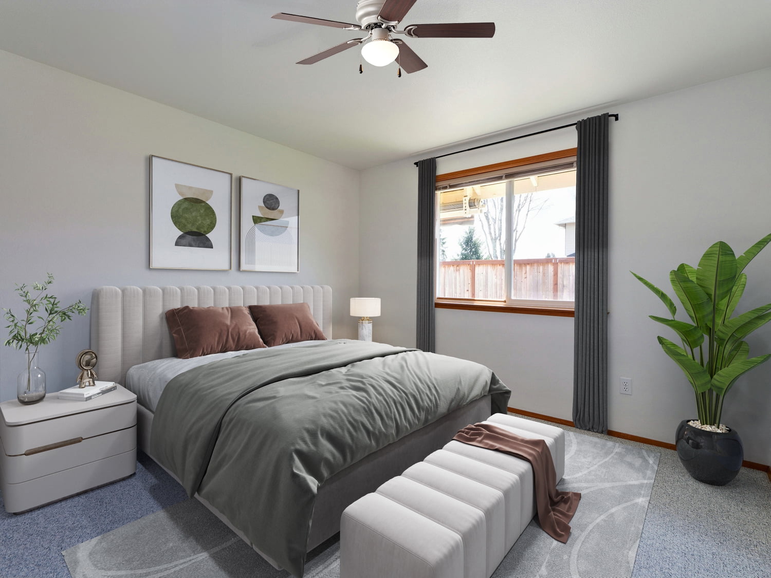 Mainstays 44 in Hugger Indoor Ceiling Fan with Light Kit (Satin Nickel, 5 Blades) suzee