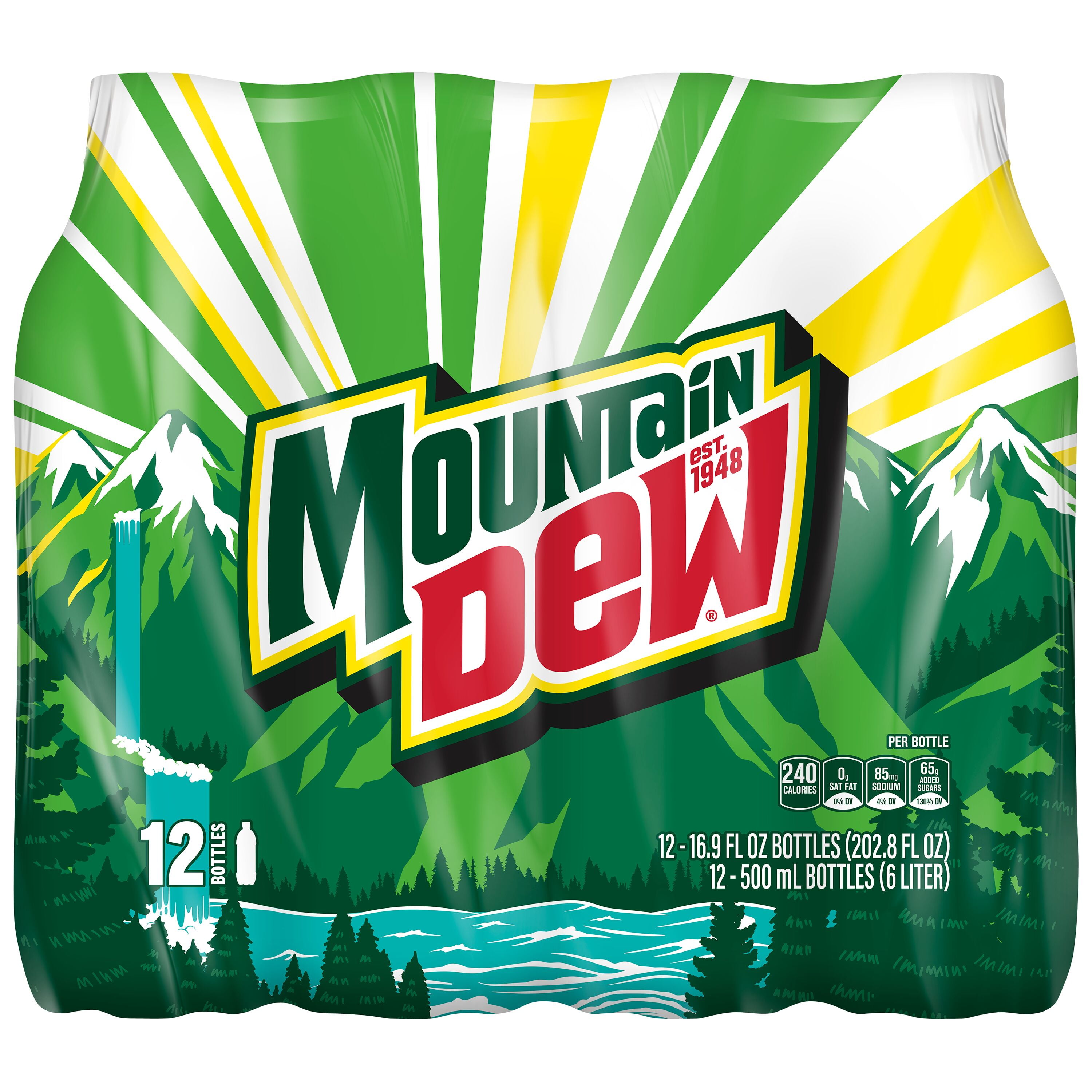 Mountain Dew Citrus Soda Pop, Intense Refreshing Carbonated Beverage (12 Pack, 16.9 fl oz) bk0ka