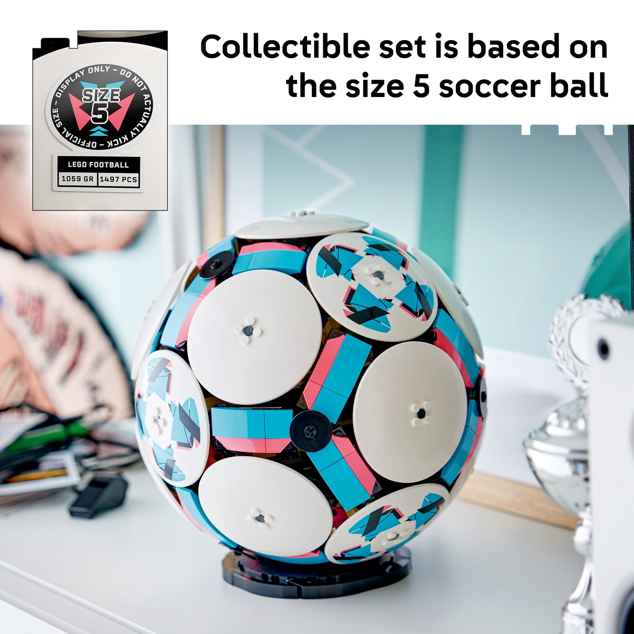 LEGO Soccer Ball Building Set, Collectible Sports Decor with Micro Stadium Display (8.5 in) rtqaz