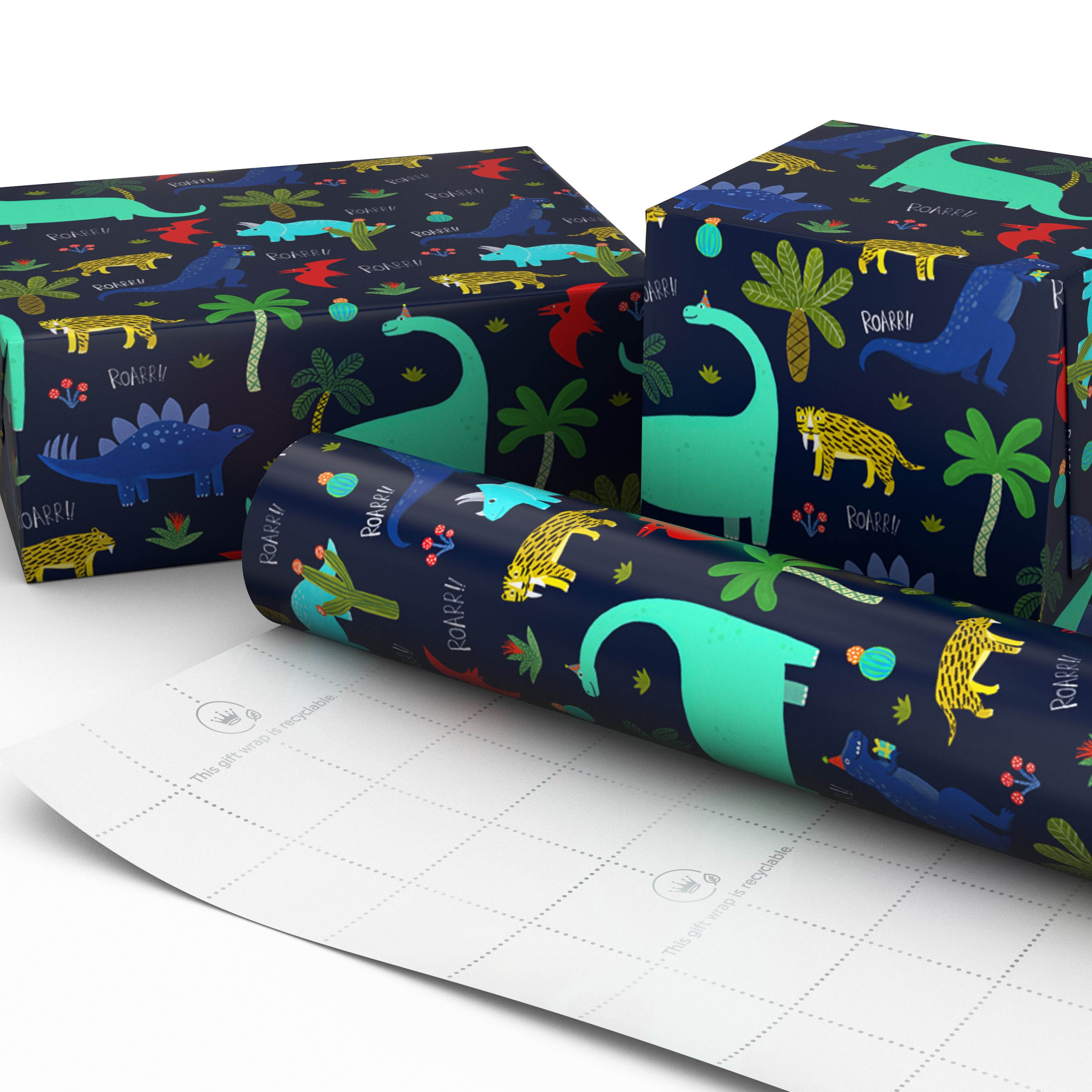 Hallmark Kids Wrapping Paper Roll (Colorful Dinosaurs, 20 sq. ft.) o6kzh