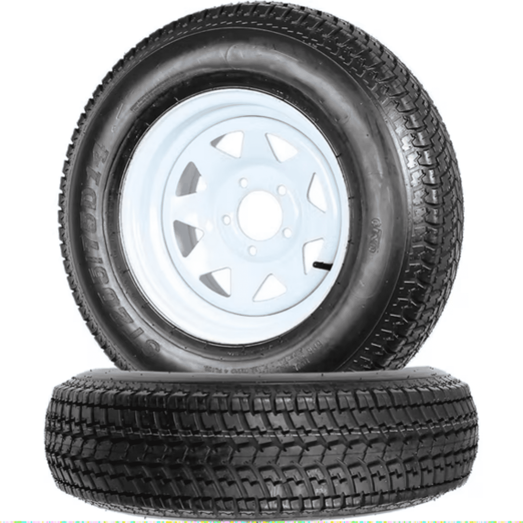 MERXENG ST205/75D14 Trailer Tire and Wheel Assembly (White, 2-Pack, 14 in) 3um4q